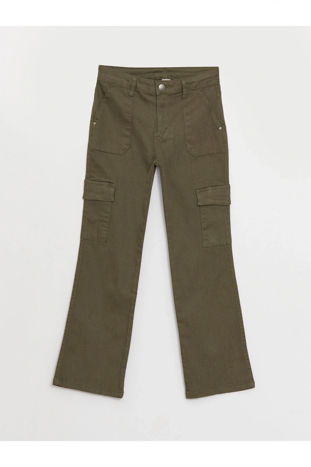 İspanyol Paça Kız Çocuk Kargo Jean Pantolon