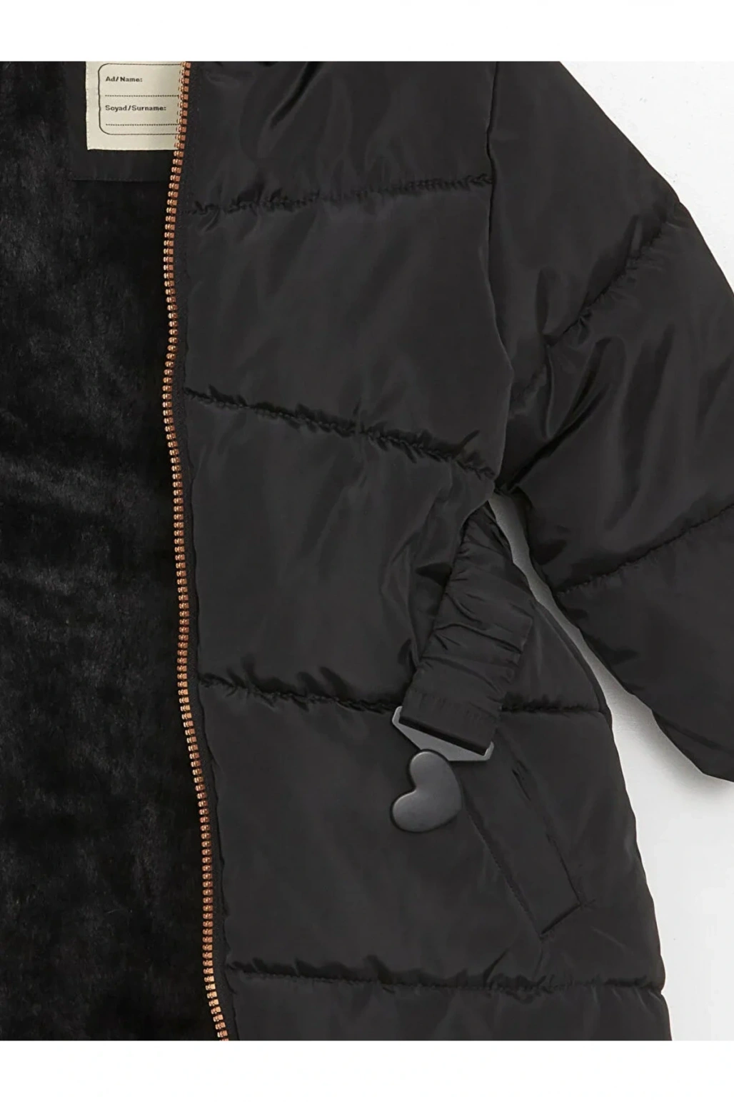 LCW Kids Yeni Siyah Kapüşonlu Kız Bebek Şişme Mont