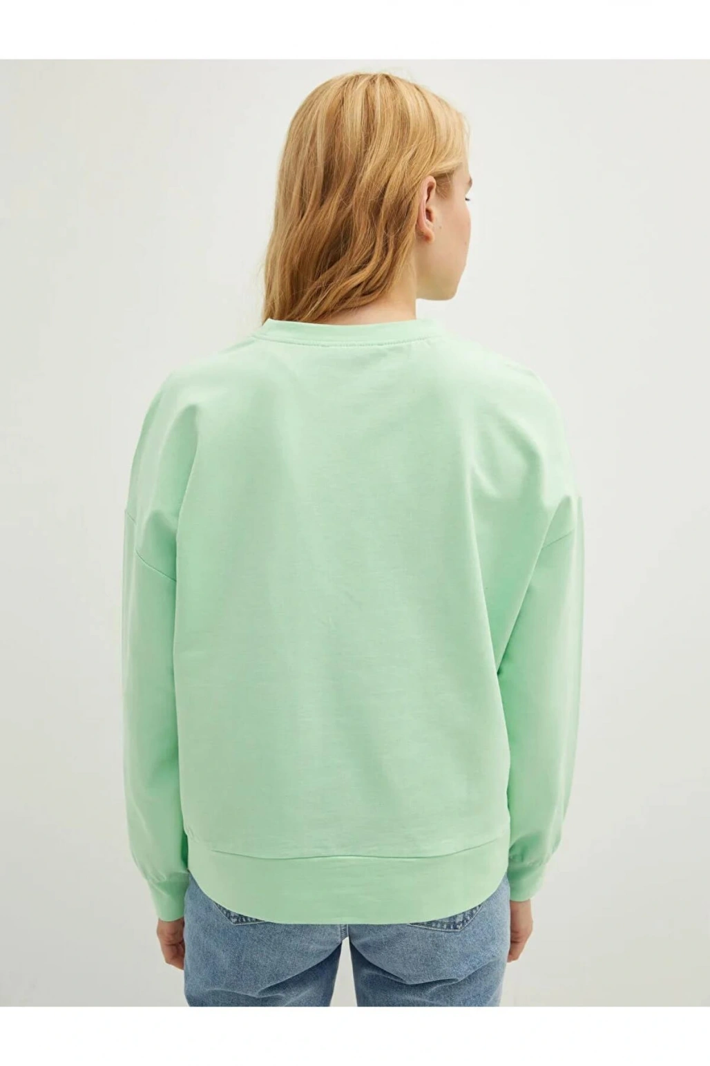 LCW Vision Yeşil Kapüşonlu Baskılı Uzun Kollu Kadın Sweatshirt