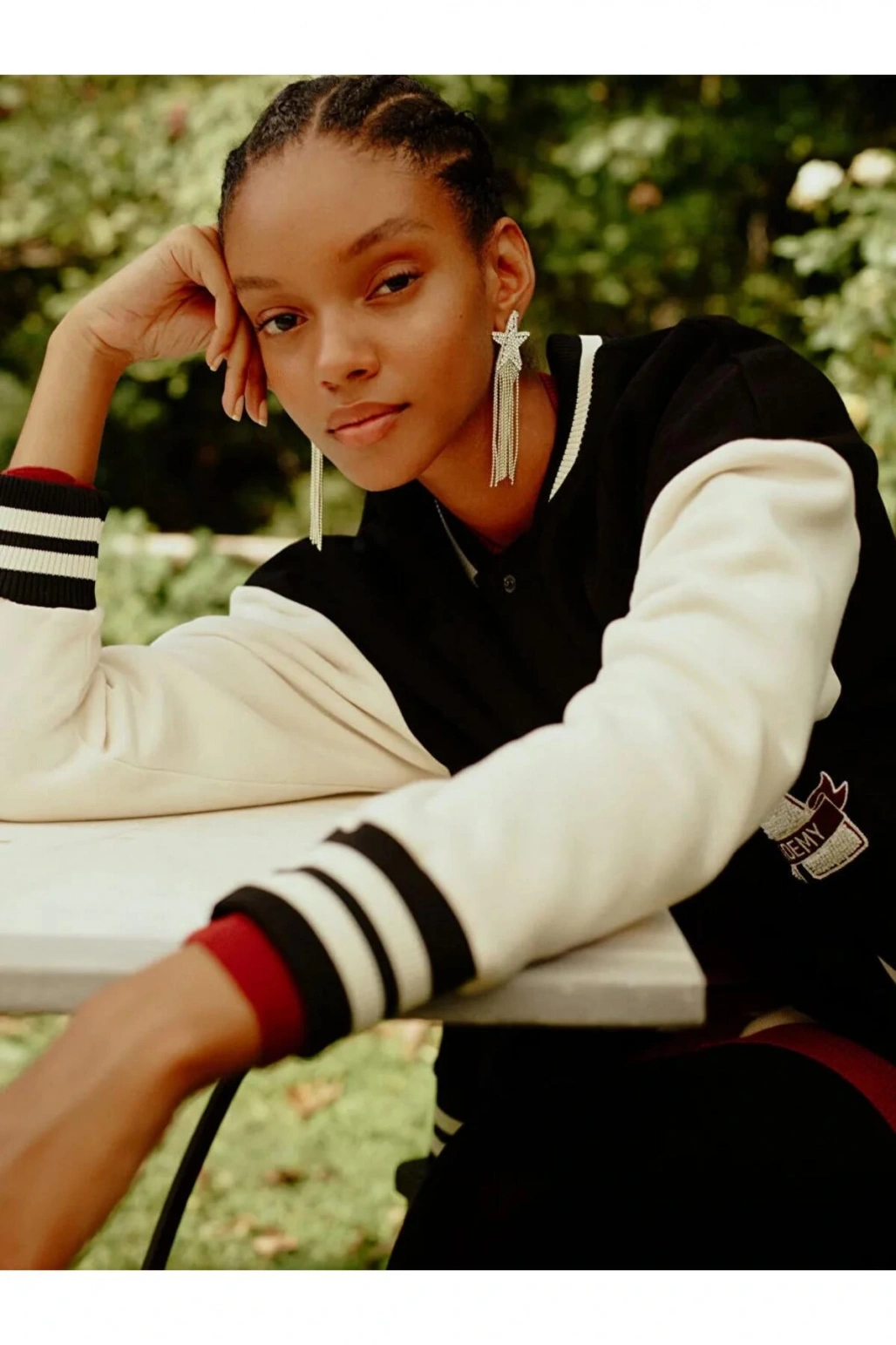 LCW Modest Siyah Bomber Yaka Nakışlı Kadın Kolej Ceket