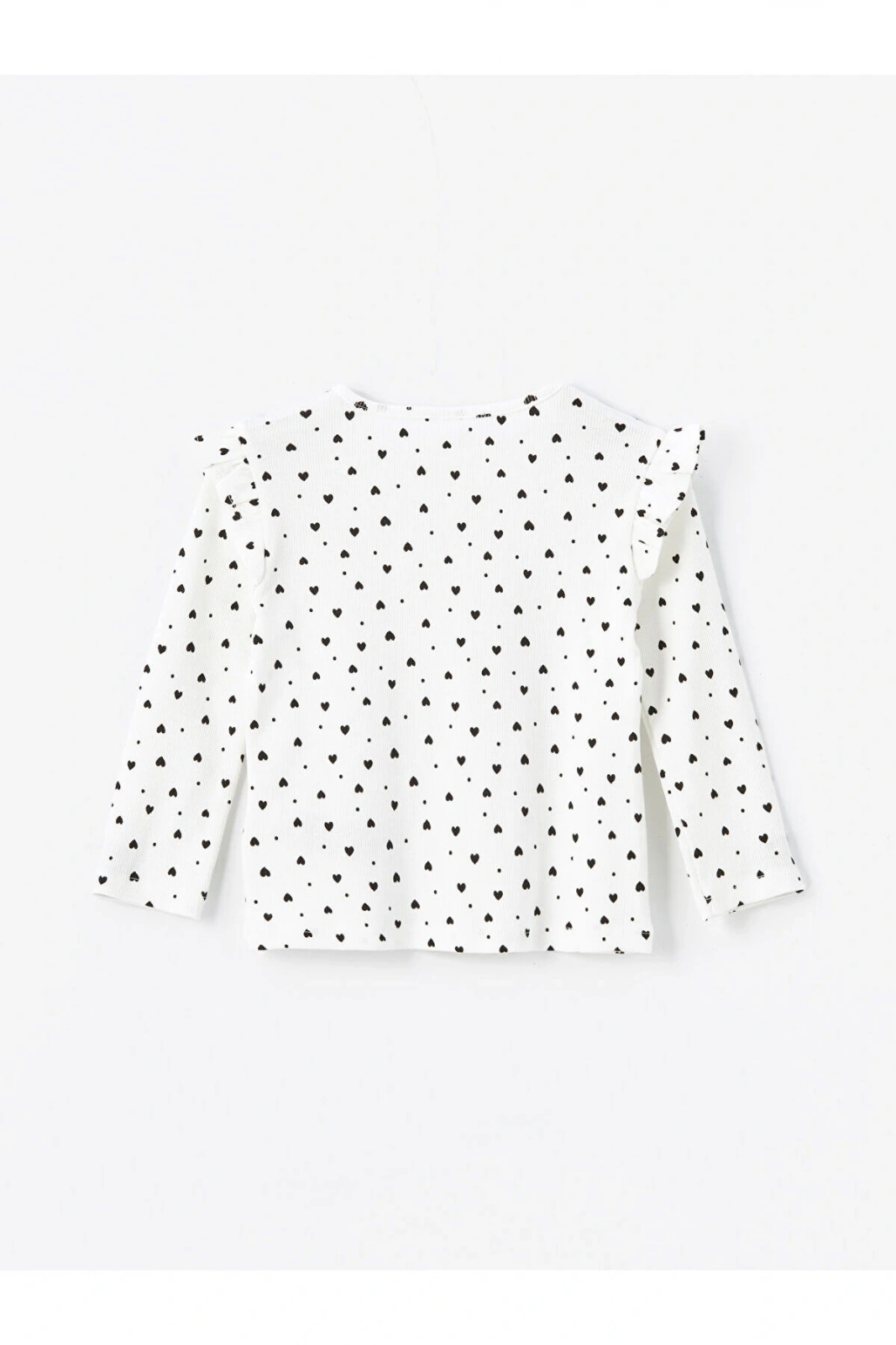 LCW Bisiklet Yaka Uzun Kollu Baskılı Kız Bebek Tişört