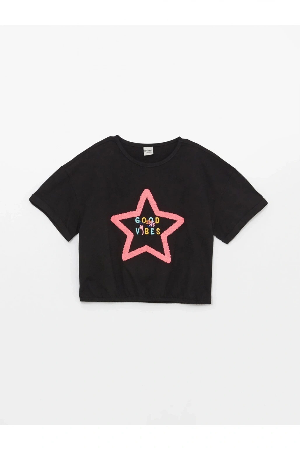 Bisiklet Yaka Baskılı Kısa Kollu Kız Çocuk Tişört Ve Tayt 3lü Takım