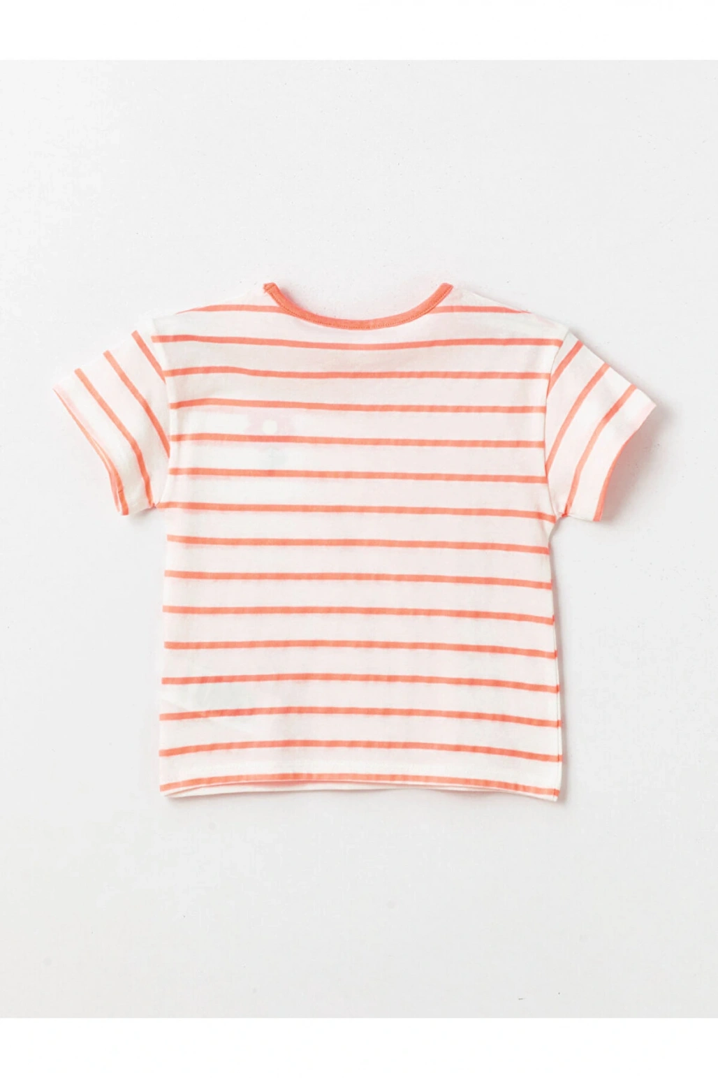 LCW baby Bisiklet Yaka Kısa Kollu Çizgili Kız Bebek Tişört ve Tayt 2li Takım