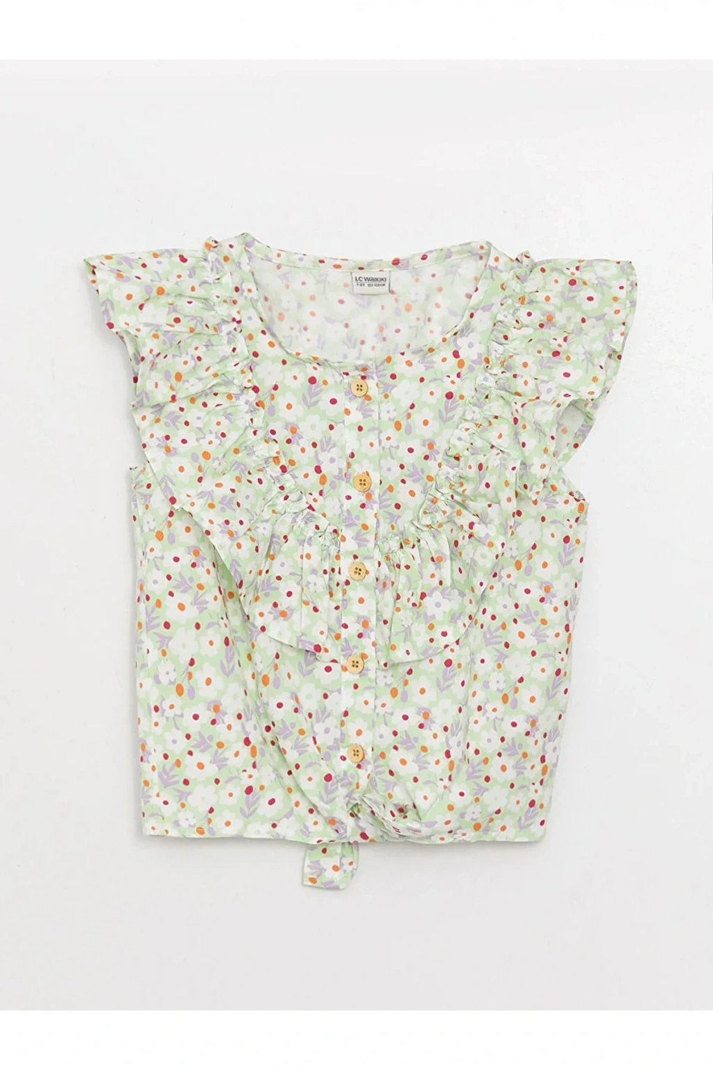 Lcw Kids Bisiklet Yaka Desenli Kız Çocuk Bluz