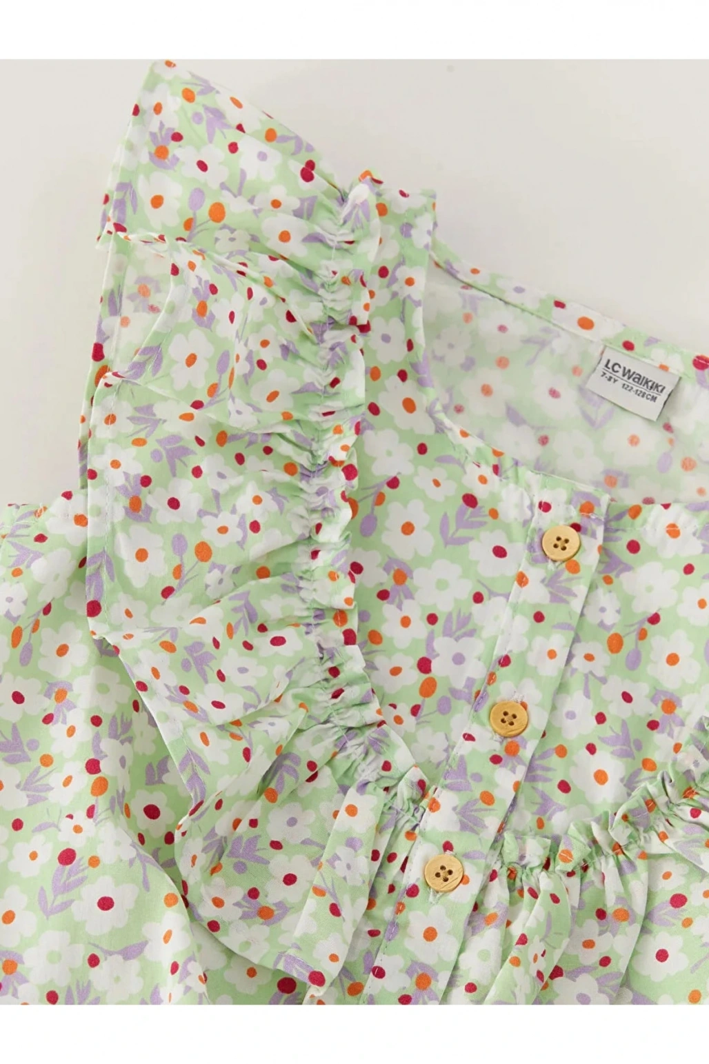 Lcw Kids Bisiklet Yaka Desenli Kız Çocuk Bluz