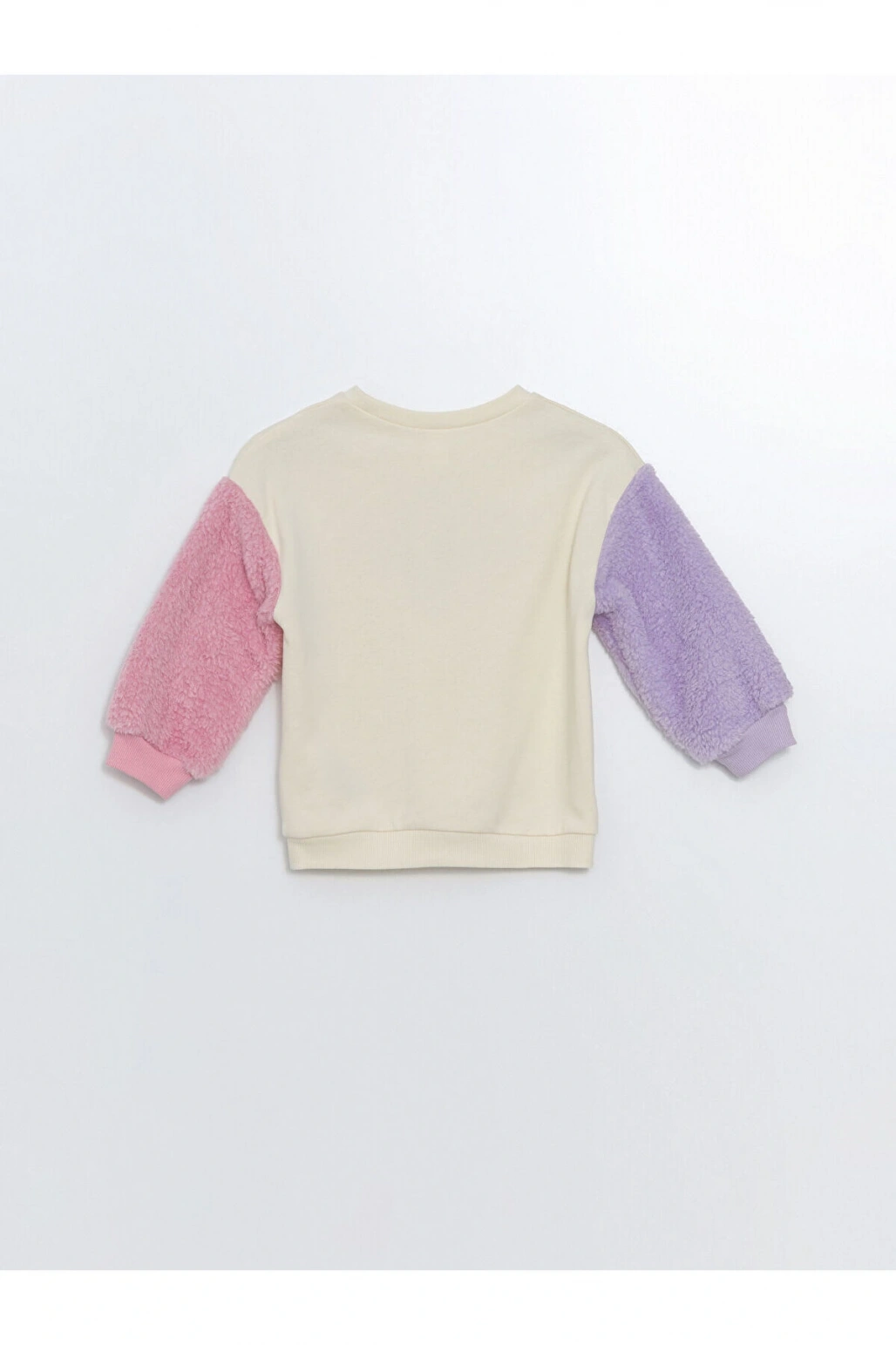 Lcw Kids Ekru Bisiklet Yaka Kalın Baskılı Kız Bebek Sweatshirt