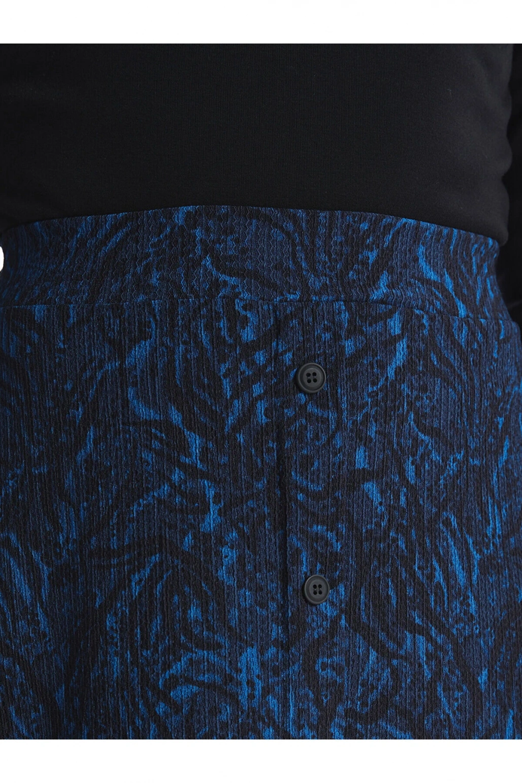 Grace Siyah Beli Lastikli Çiçekli A Kesim Kadın Etek