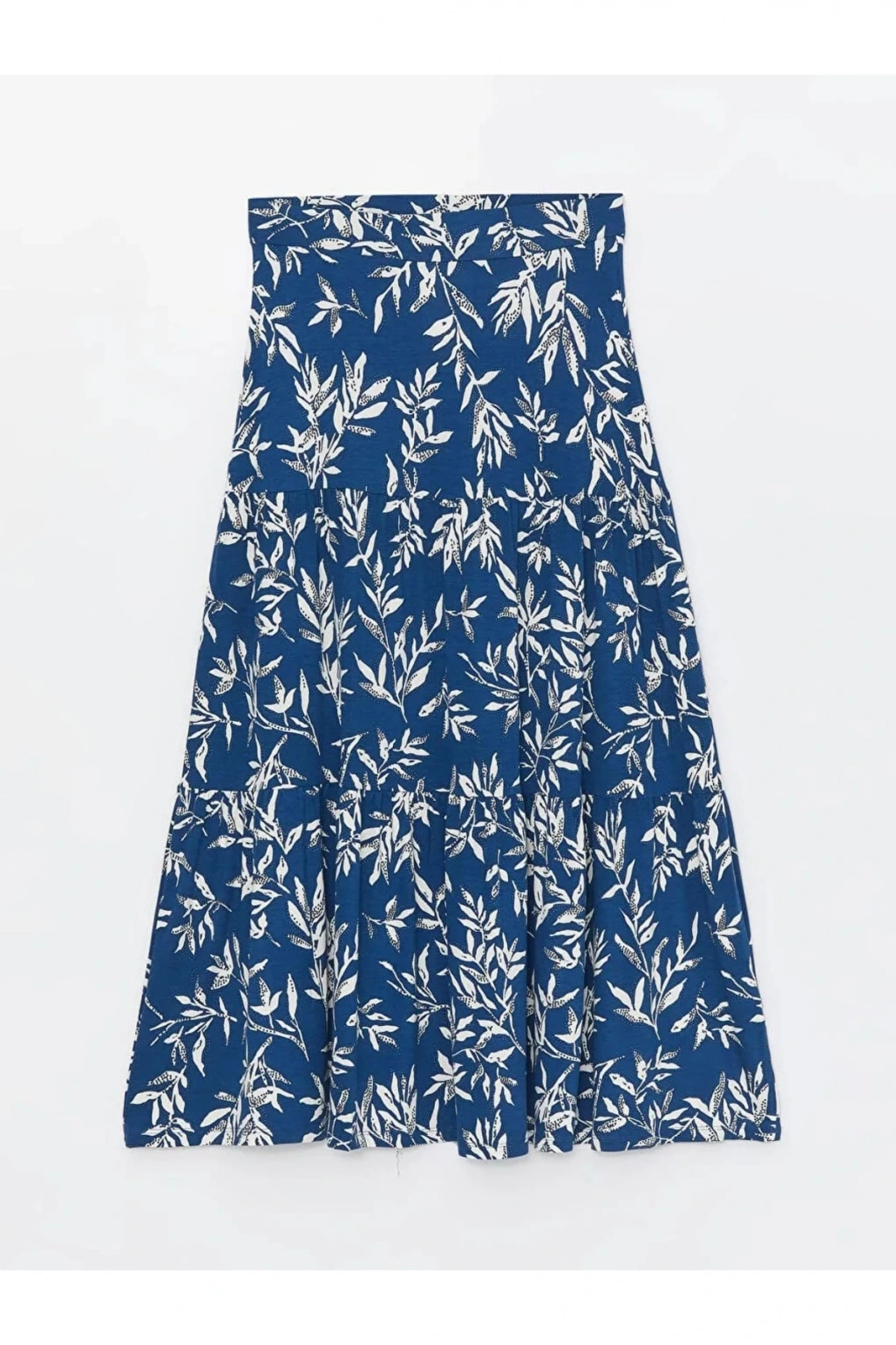 LCW Grace Mavi Beli Lastikli Desenli A Kesim Kadın Etek