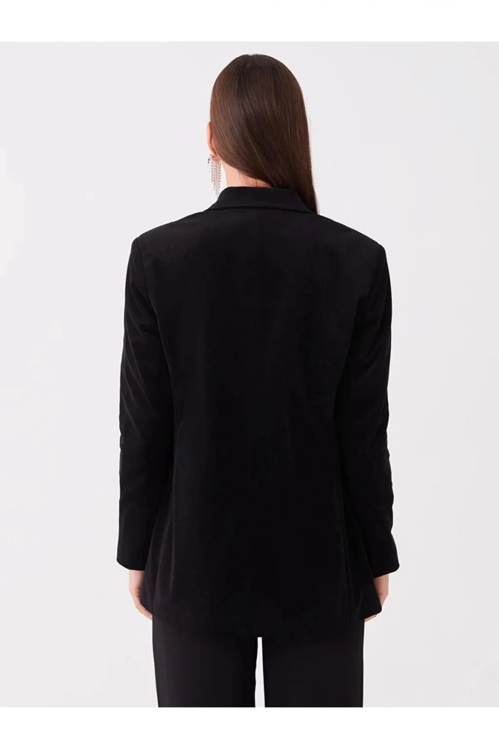 LCWAIKIKI Classic Siyah Düz Uzun Kollu Kadın Blazer Ceket