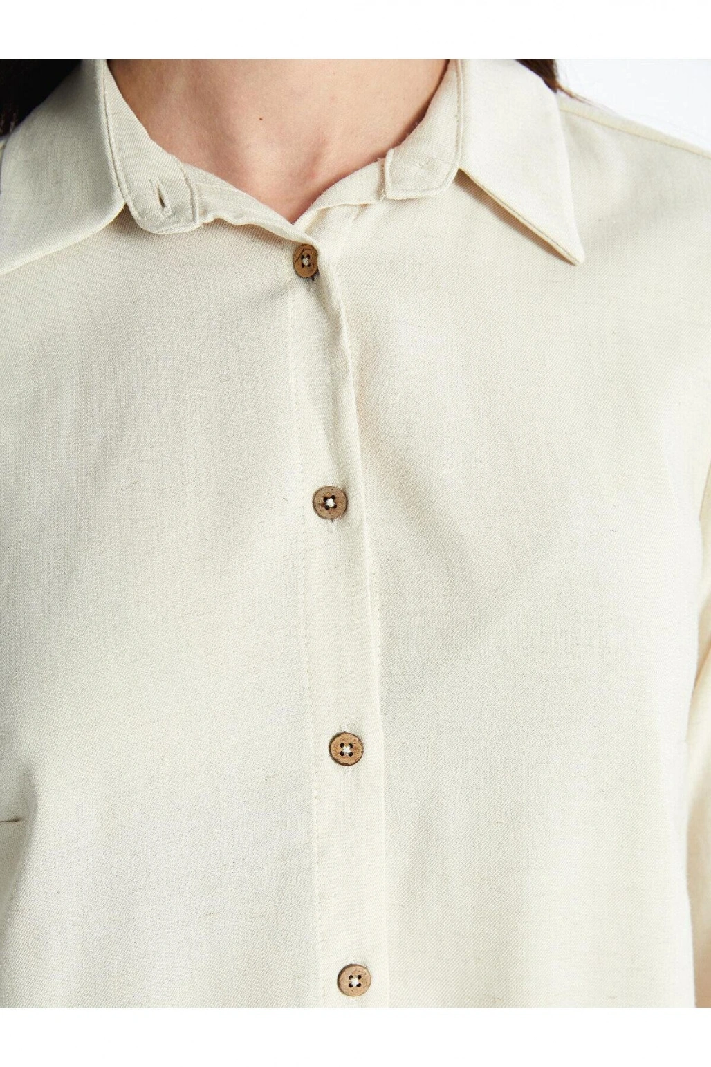 LCW Grace Düz Keten Karışımlı Kadın Gömlek Tunik