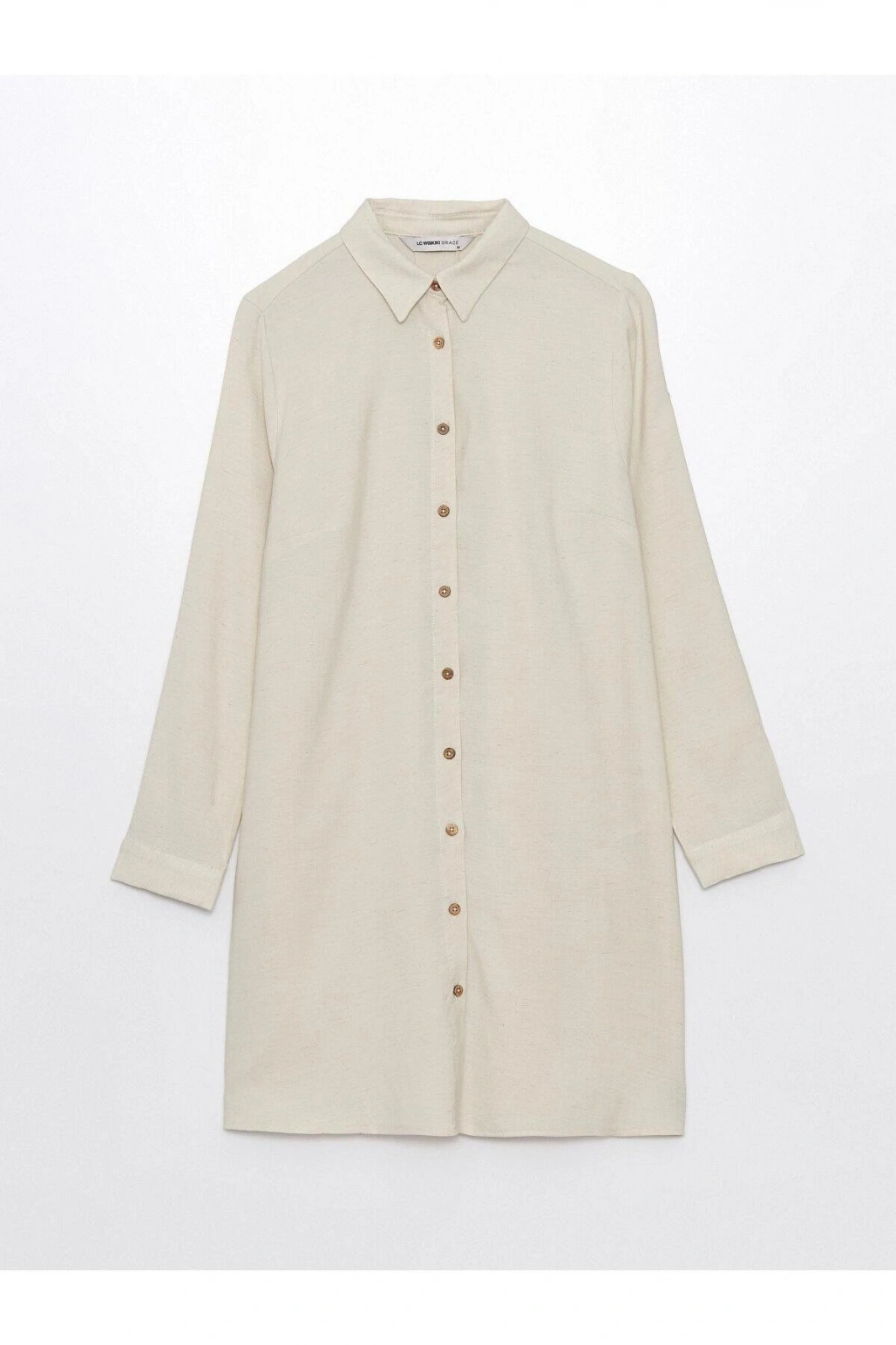 LCW Grace Düz Keten Karışımlı Kadın Gömlek Tunik