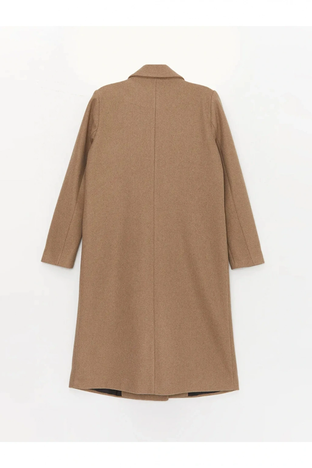 LCWAIKIKI Classic Kadın Kruvaze Yaka Düz Kaşe Kaban