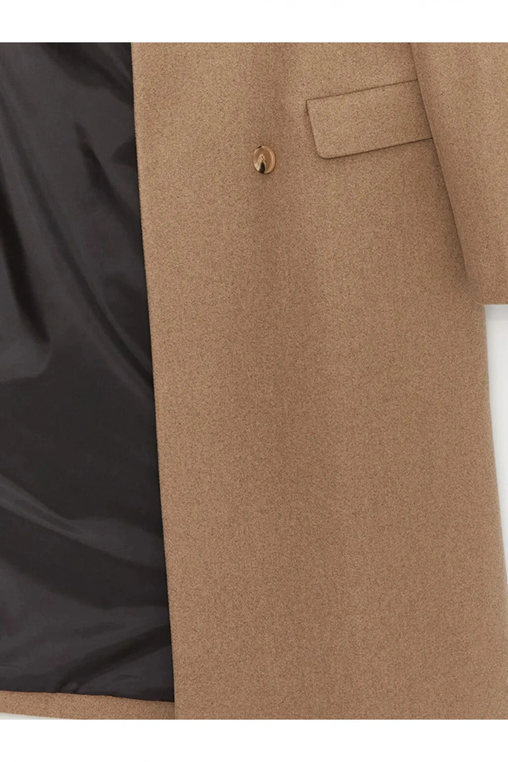 LCWAIKIKI Classic Kadın Kruvaze Yaka Düz Kaşe Kaban