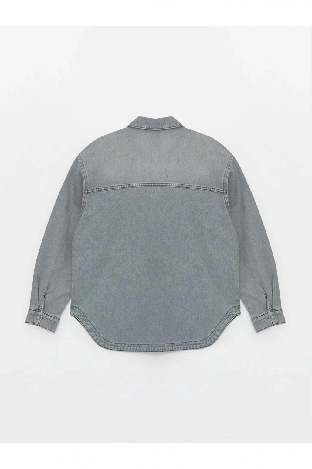 LCW Vision Gri Oversize Kadın Jean Gömlek Ceket