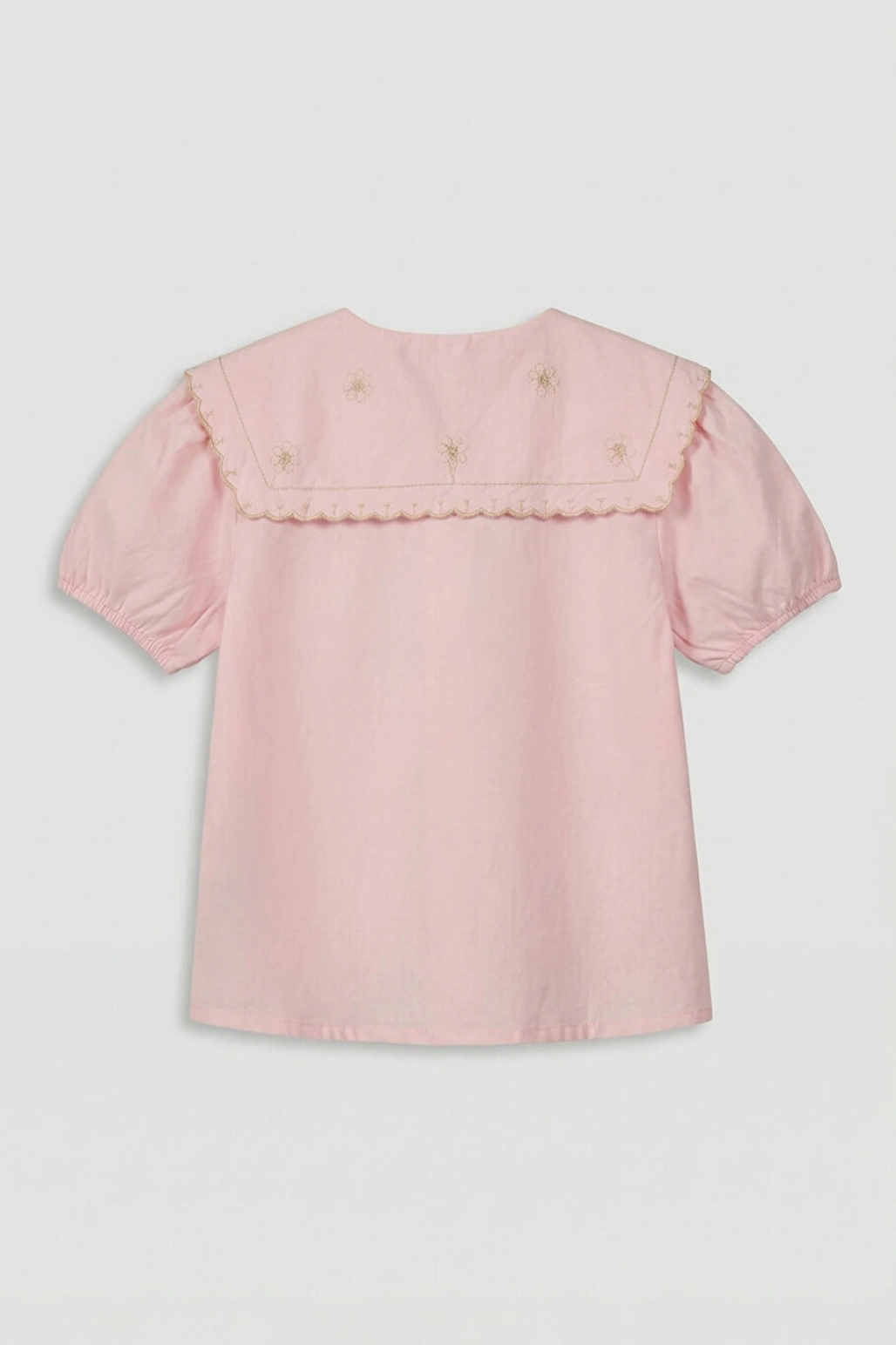 LCW Kids Pembe Nakışlı Kısa Kollu Kız Çocuk Gömlek