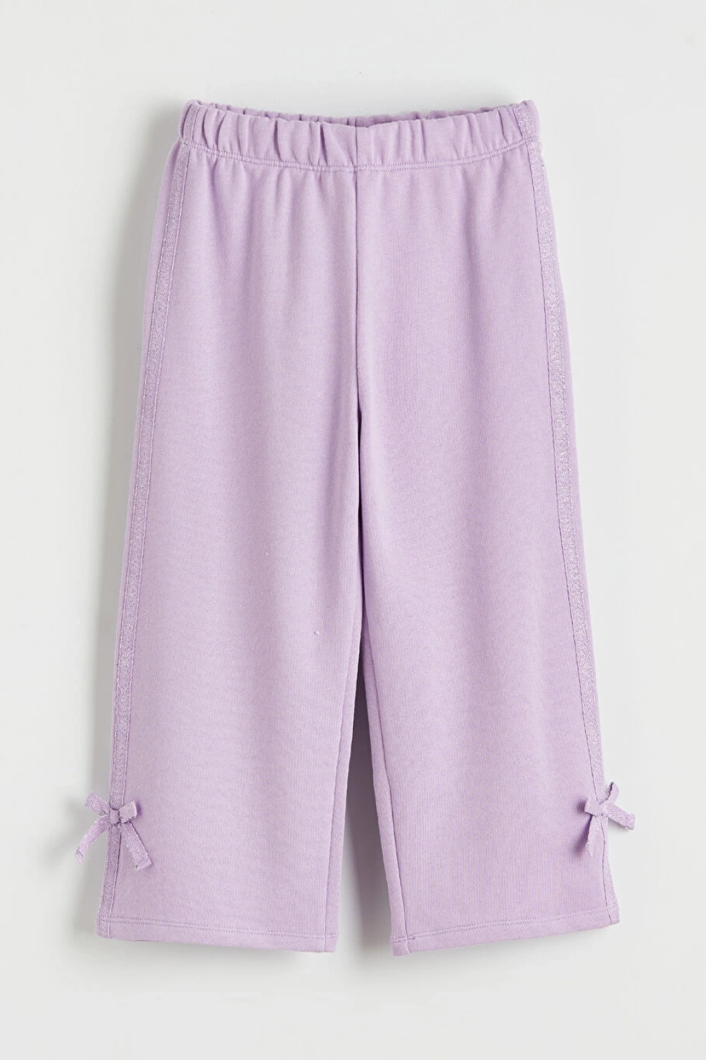 LCW Kids Lila Simli Şeritli Bol Paça Kız Bebek Eşofman Altı