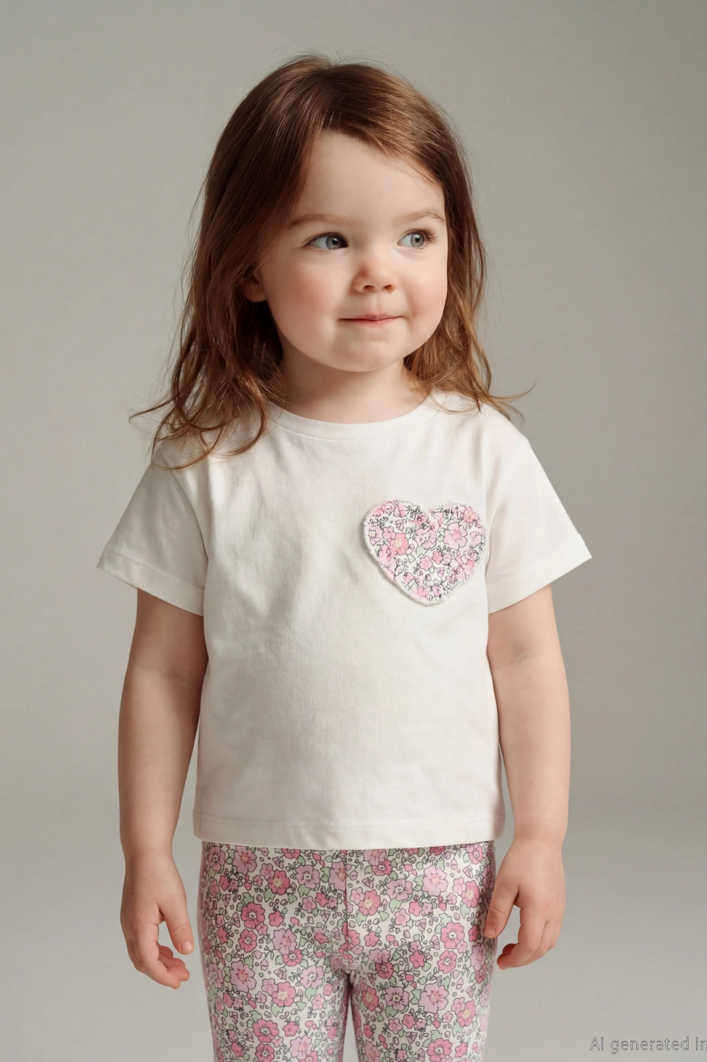 LCW baby Ekru Bisiklet Yaka Kız Bebek Tişört Ve Tayt