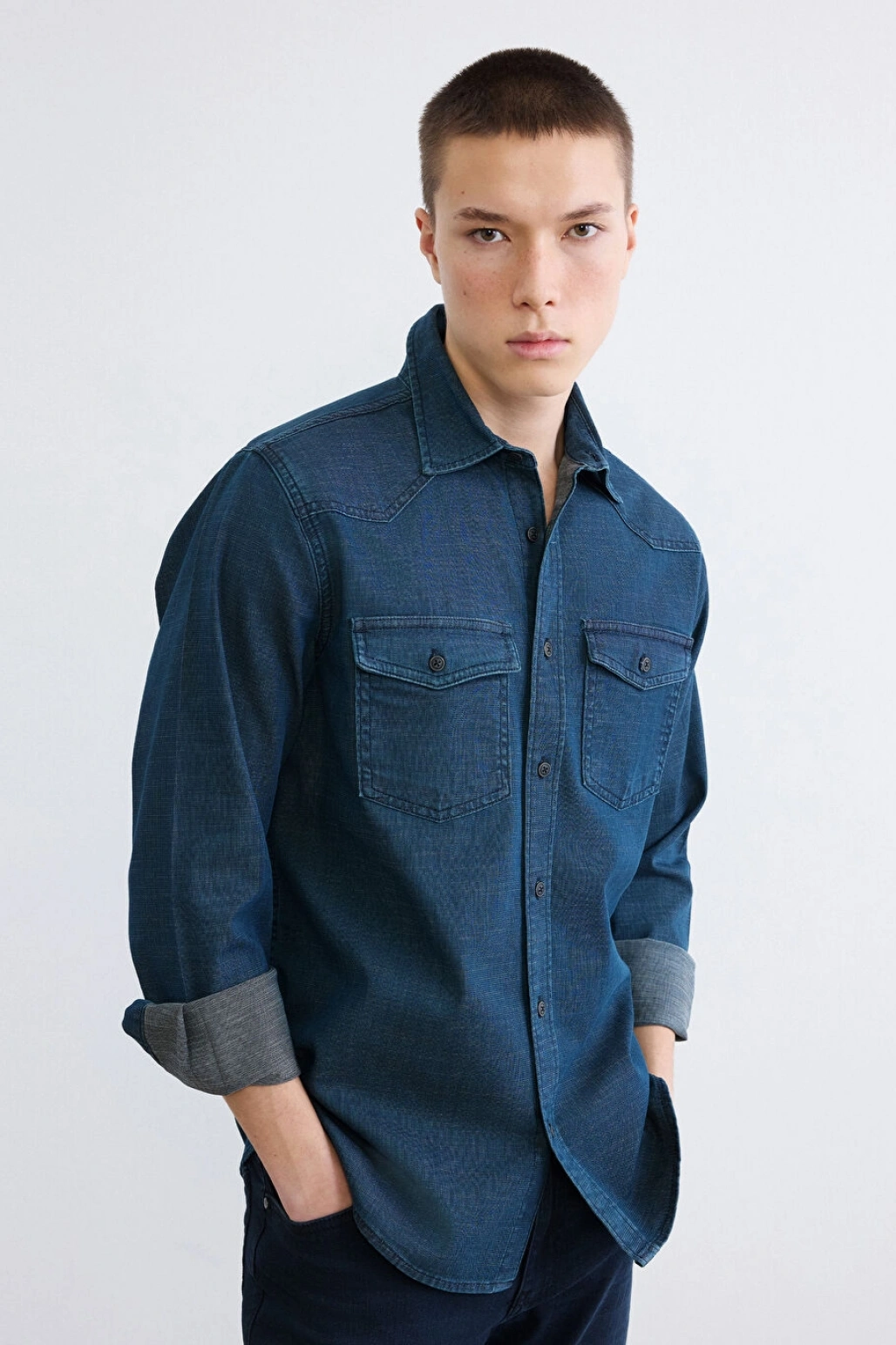 LCW Jeans Indigo Regular Fit Erkek Jean Gömlek