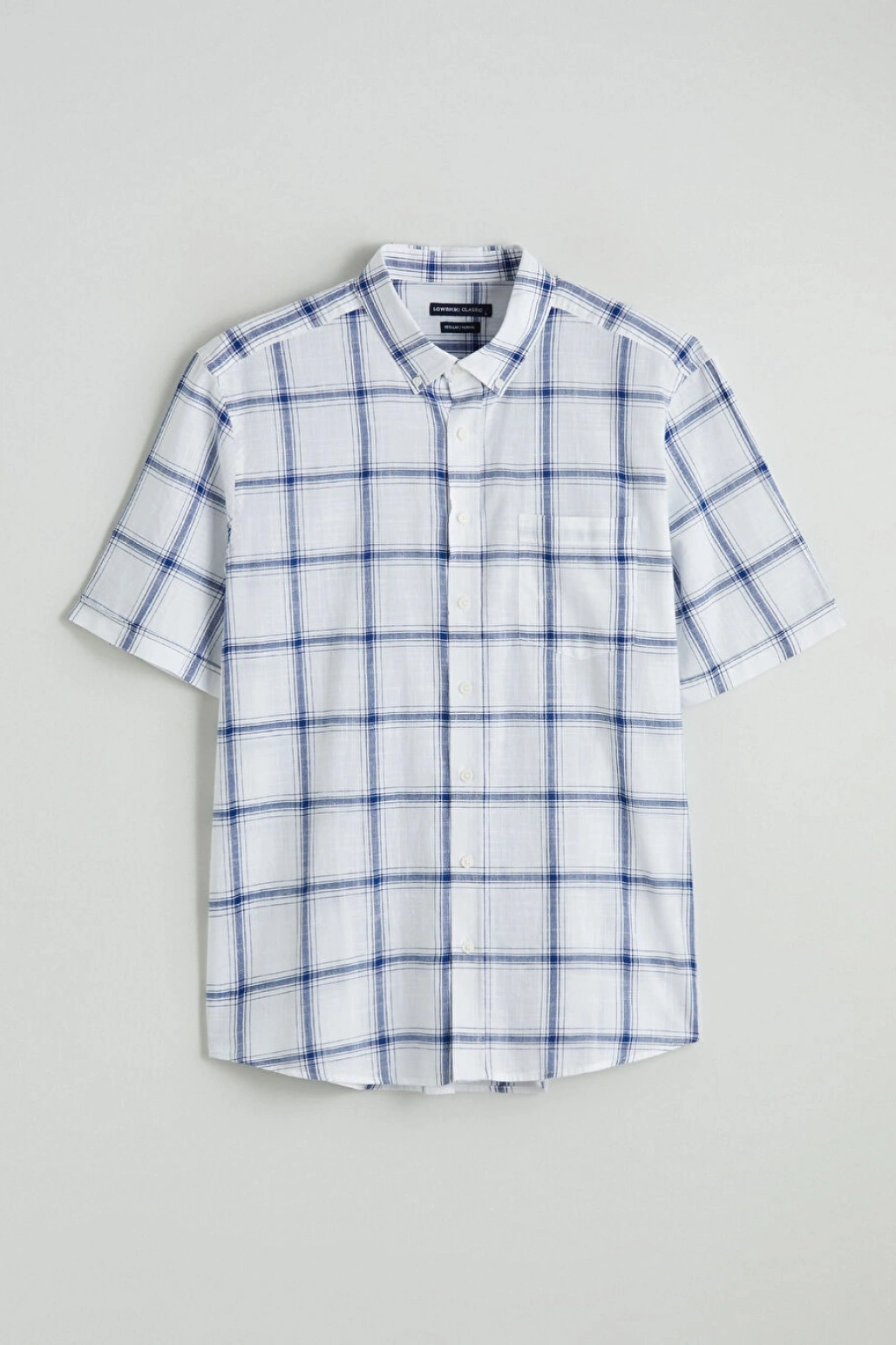 LCWAIKIKI Classic Beyaz Regular Fit Kareli Erkek Gömlek