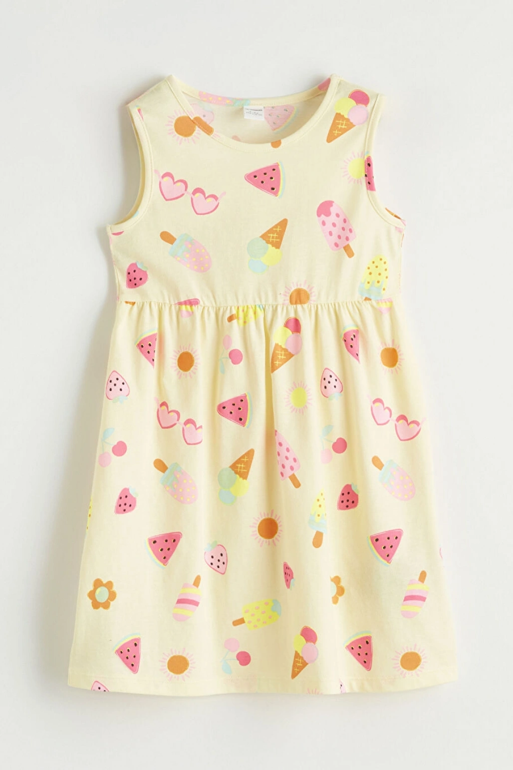 LCW Kids Sarı Desenli Kız Çocuk Elbise