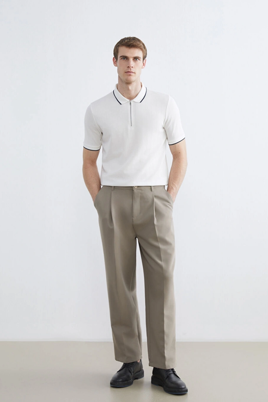 LCWAIKIKI Classic Beyaz Polo Yaka Erkek Tişört