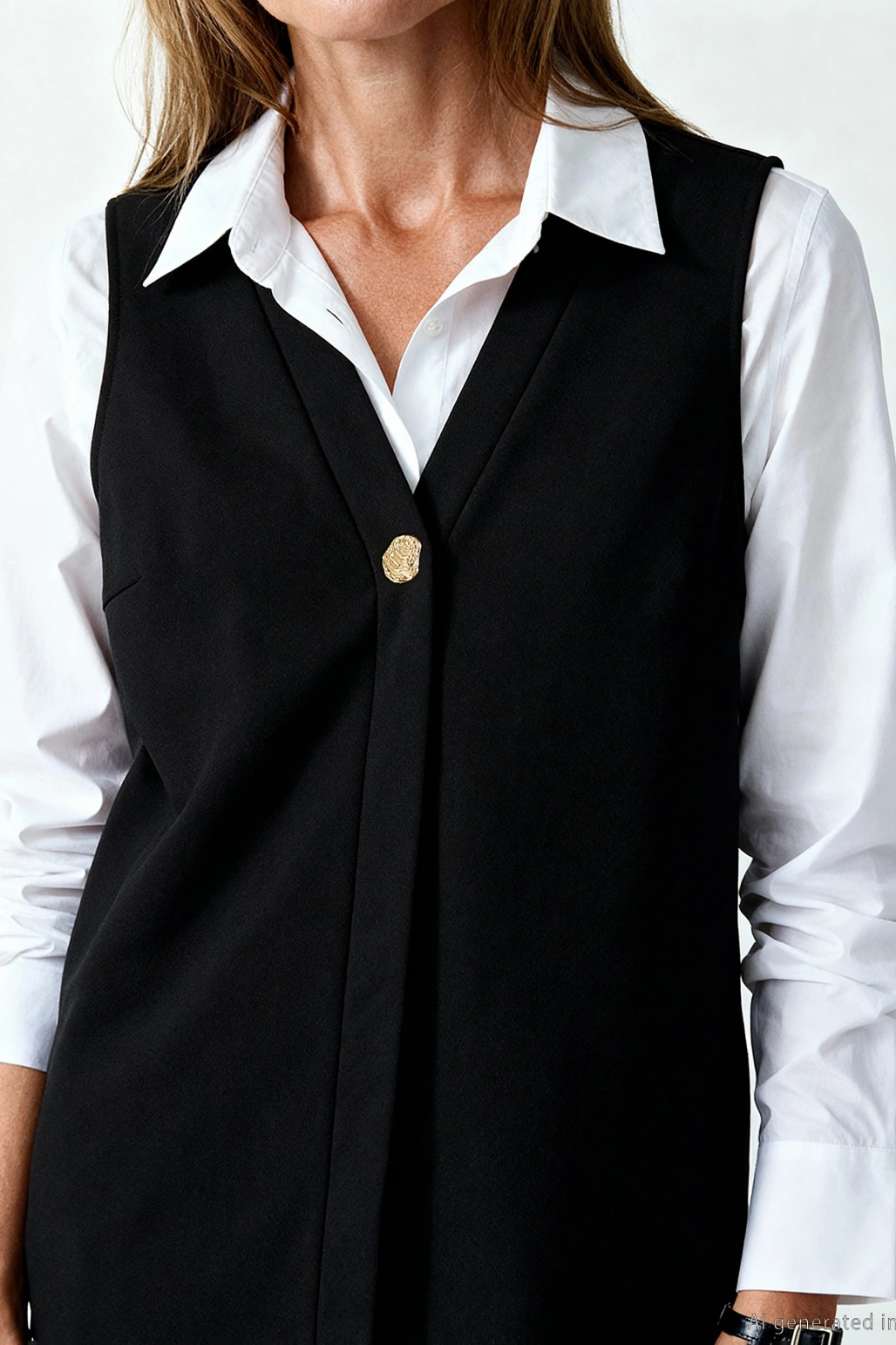 LCW Grace Siyah V Yaka Kadın Yelek