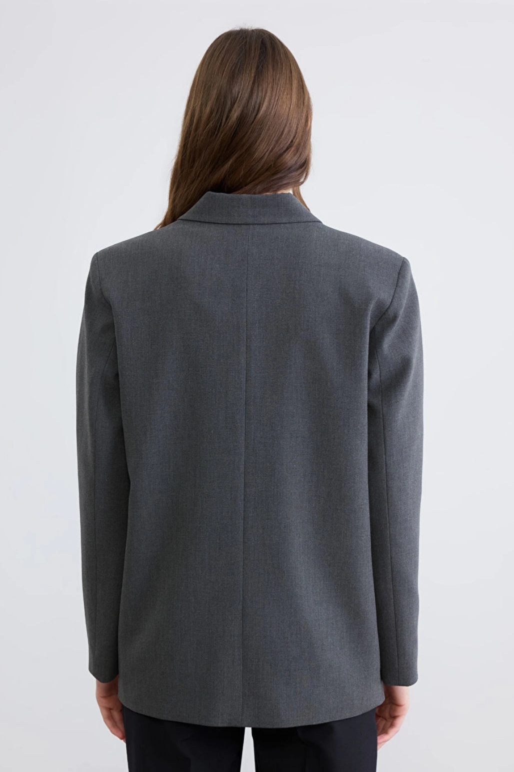 LCWAIKIKI Classic Gri Kruvaze Yaka Kadın Blazer Ceket