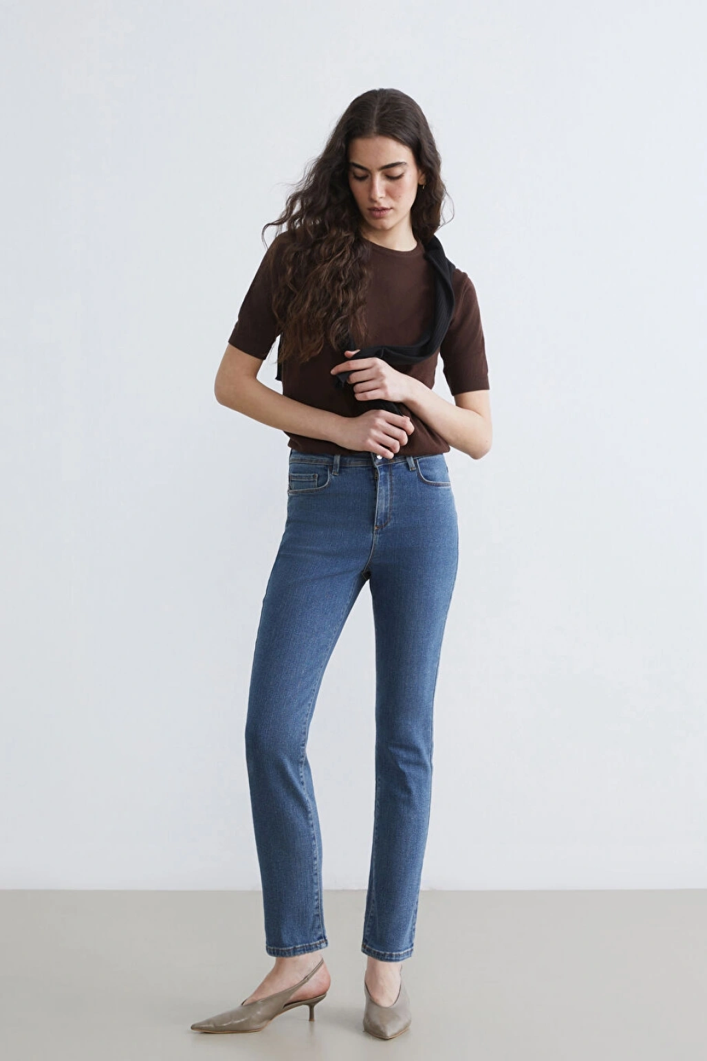 LCWAIKIKI Classic Indigo Yüksek Bel Slim Fit Kadın Jean Pantolon