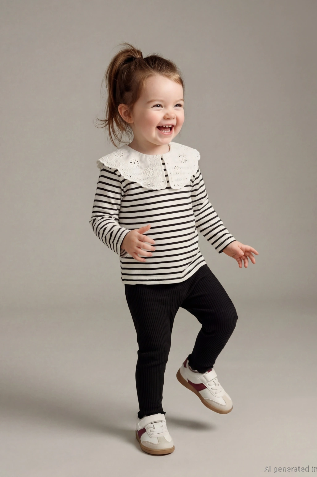 LCW baby Ekru Bebe Yaka Kız Bebek Bluz Ve Tayt