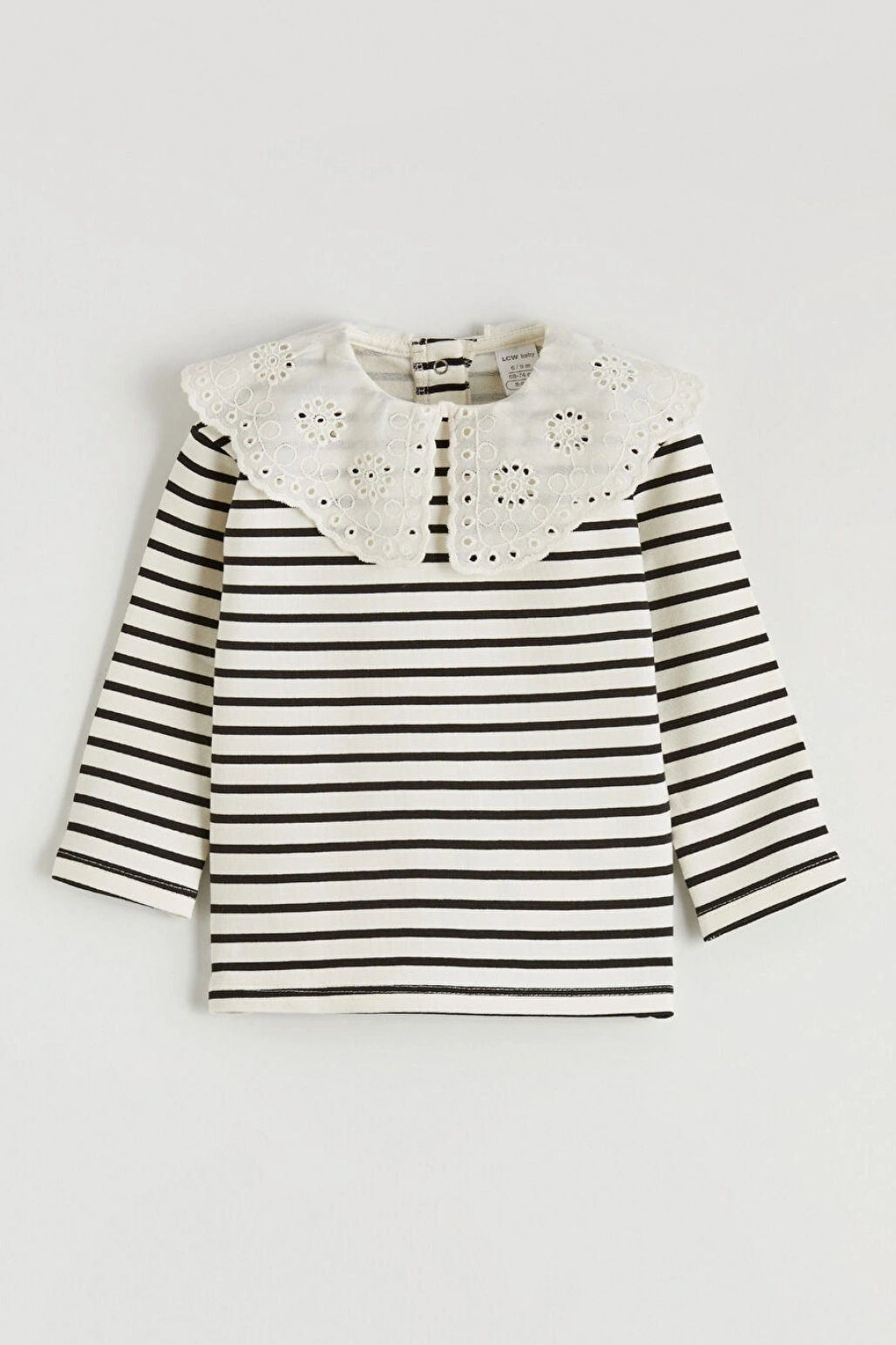 LCW baby Ekru Bebe Yaka Kız Bebek Bluz Ve Tayt