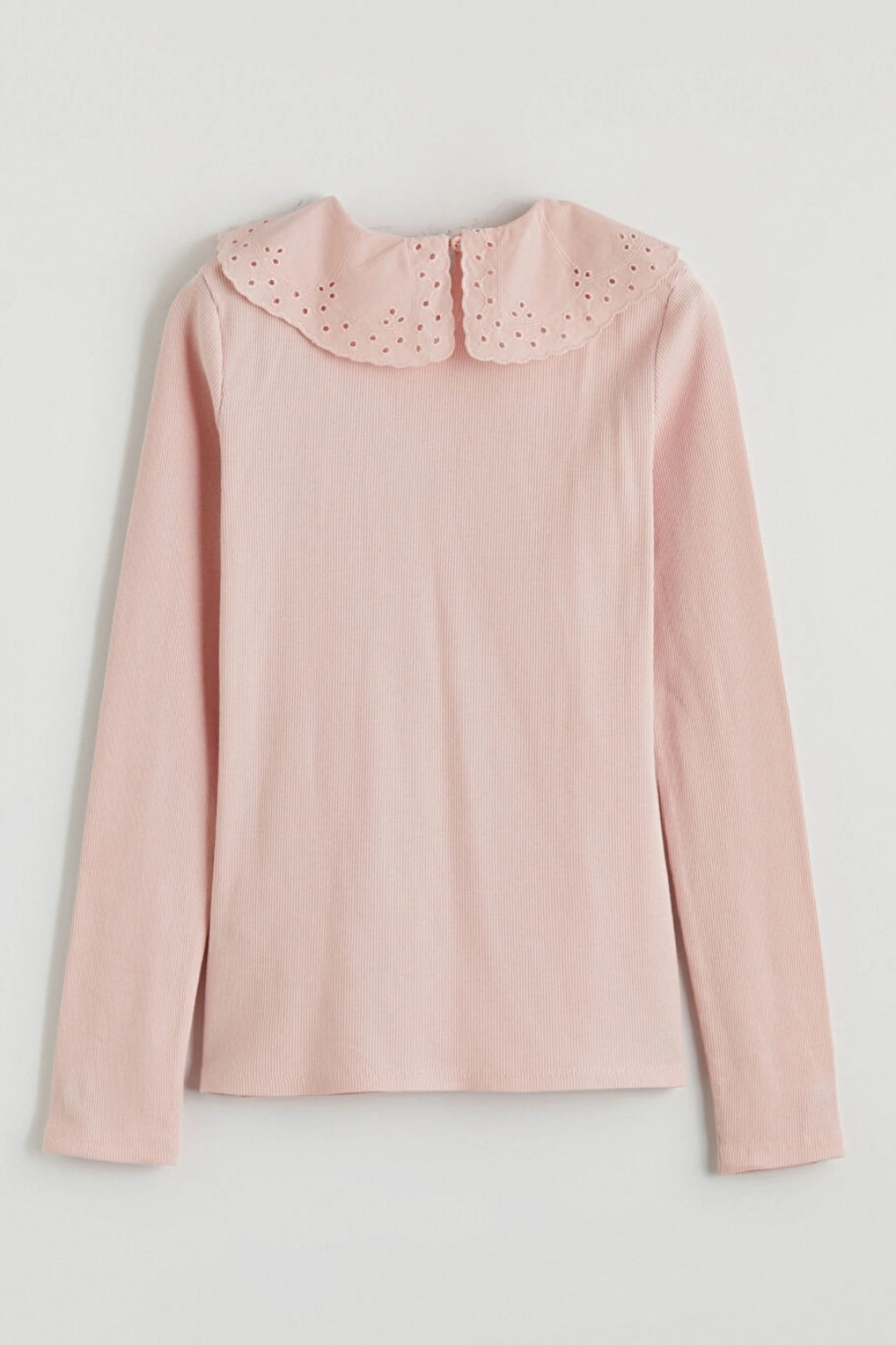 LCW Kids Pembe Bebe Yaka Fisto Detaylı Kız Çocuk Tişört