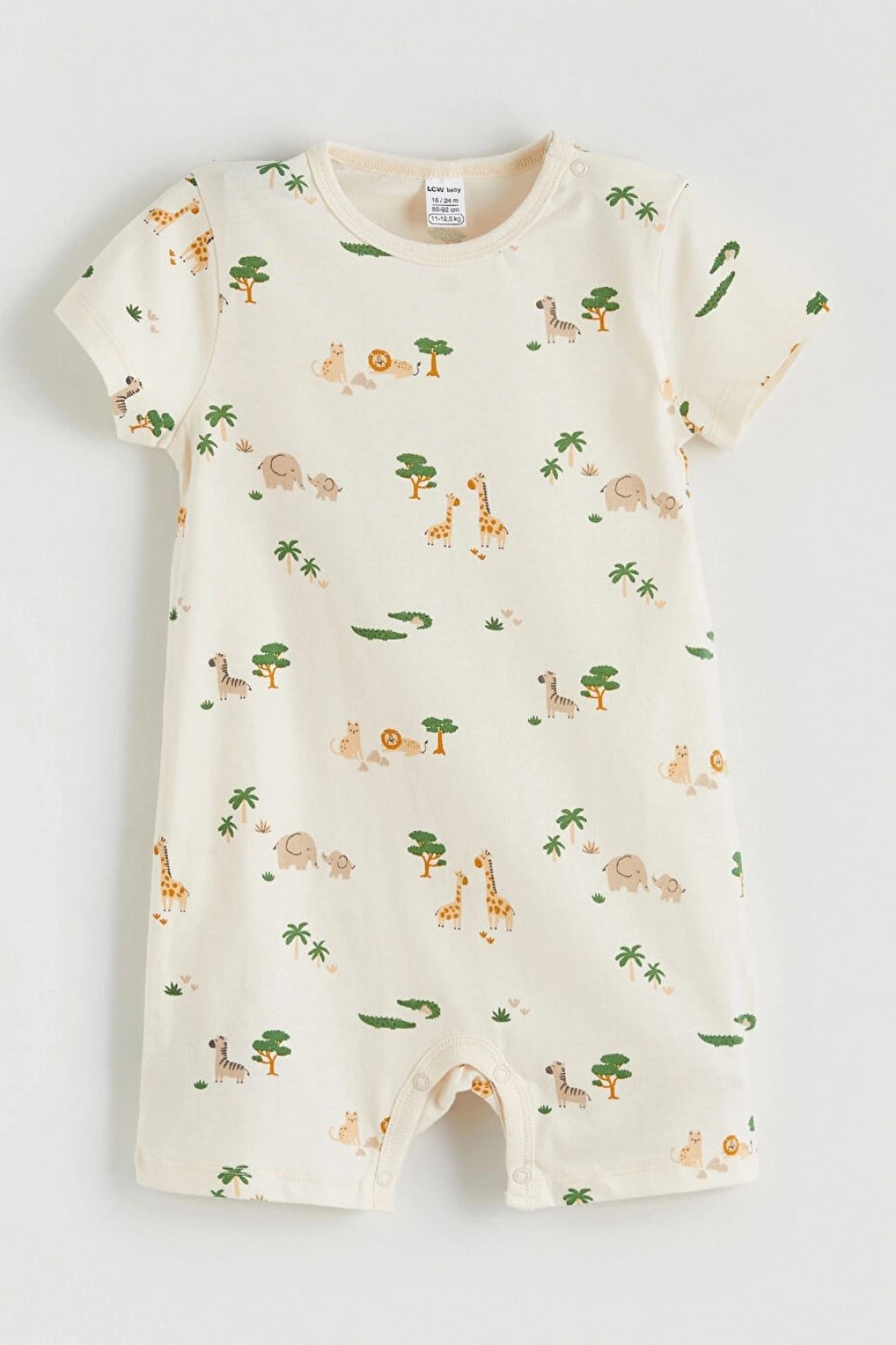 LCW baby Yeşil Baskılı Erkek Bebek Tulum 2li