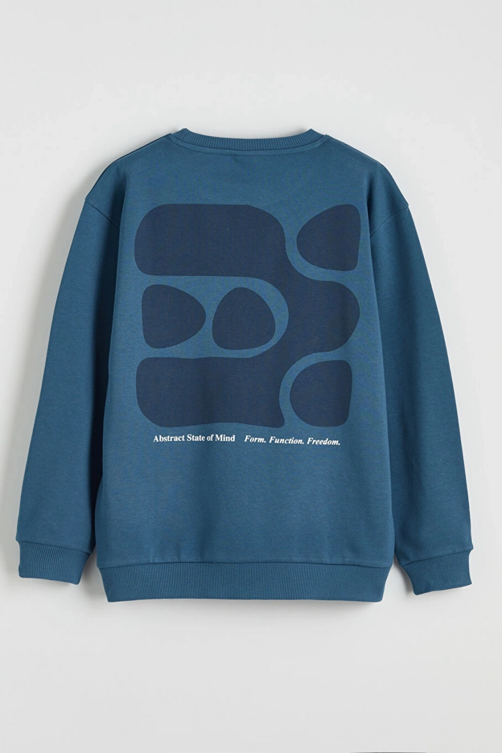 LCW Kids Mavi Erkek Çocuk Bisiklet Yaka Baskılı Sweatshirt