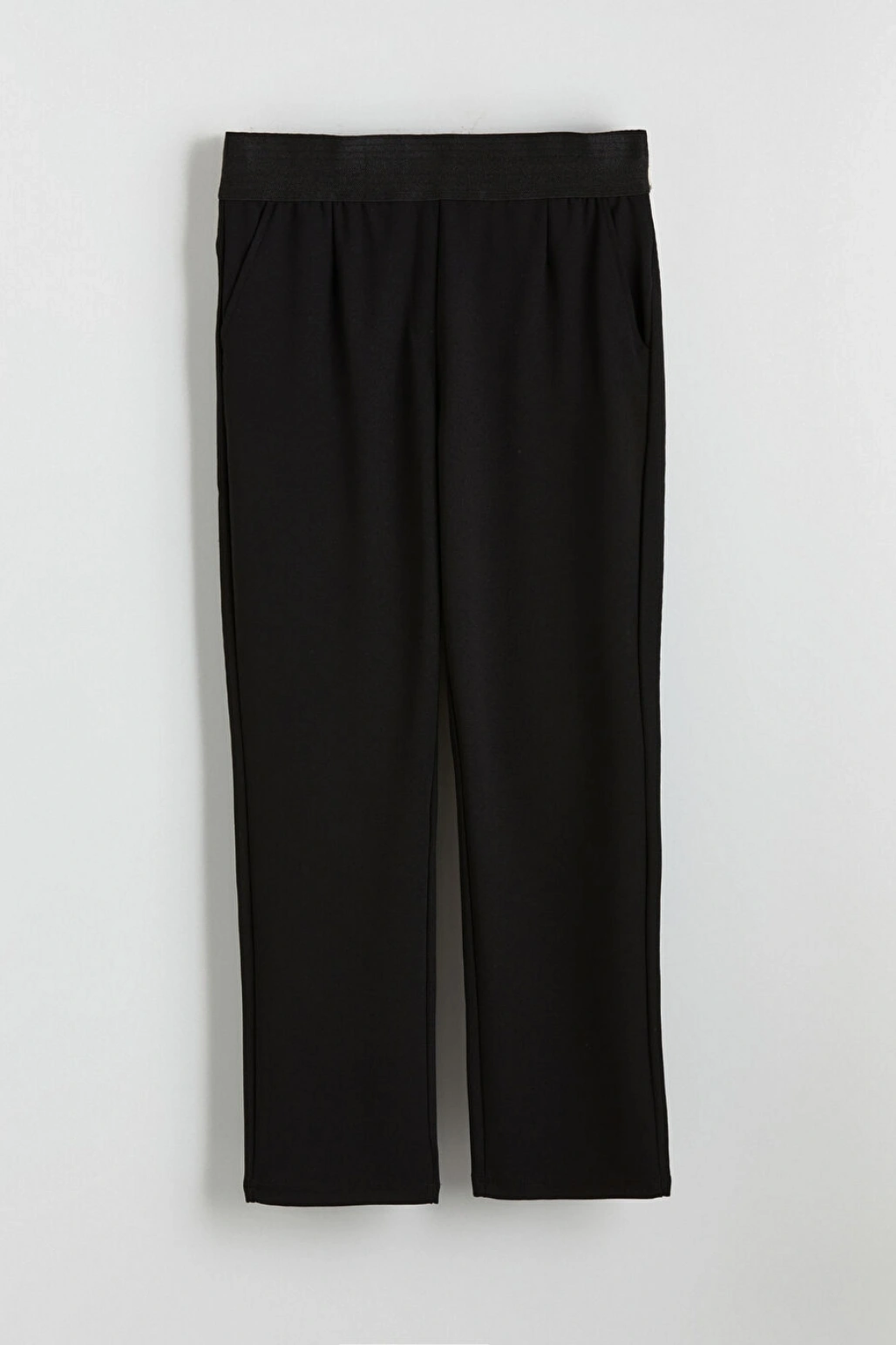 LCW Modest Siyah Beli Lastikli Krep Kadın Pantolon