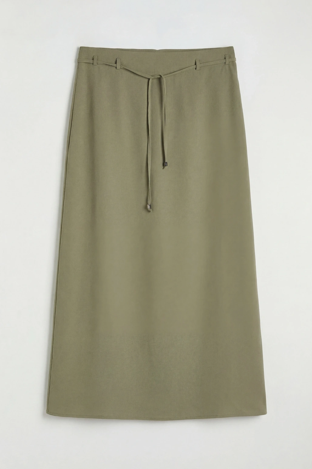 LCW Grace Yeşil Büyük Beden Beli Lastikli Armürlü Etek