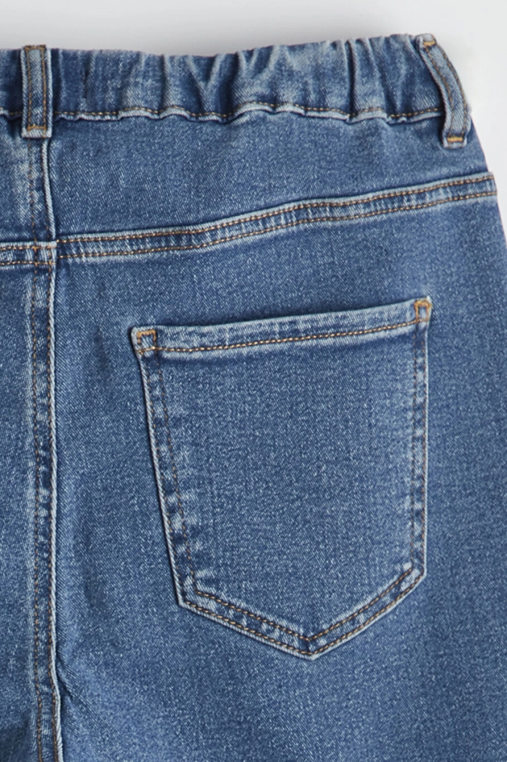 LCWAIKIKI Classic Indigo Beli Lastikli Slim Mom Kadın Jean Pantolon