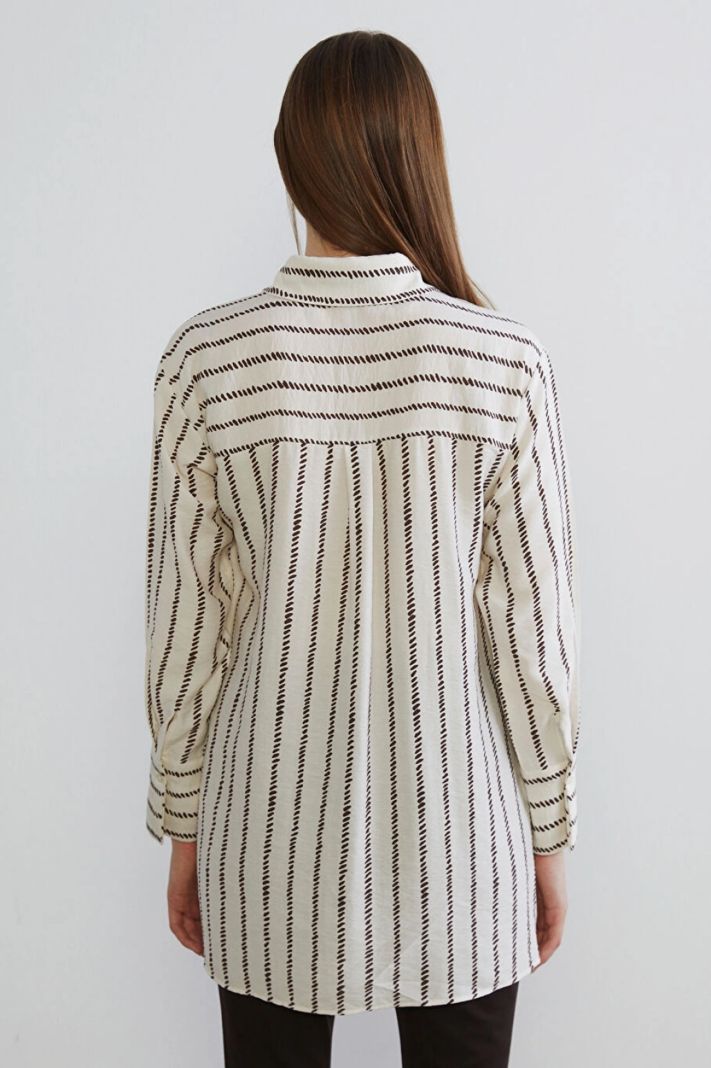 LCW Modest Kahverengi Desenli Kadın Gömlek Tunik