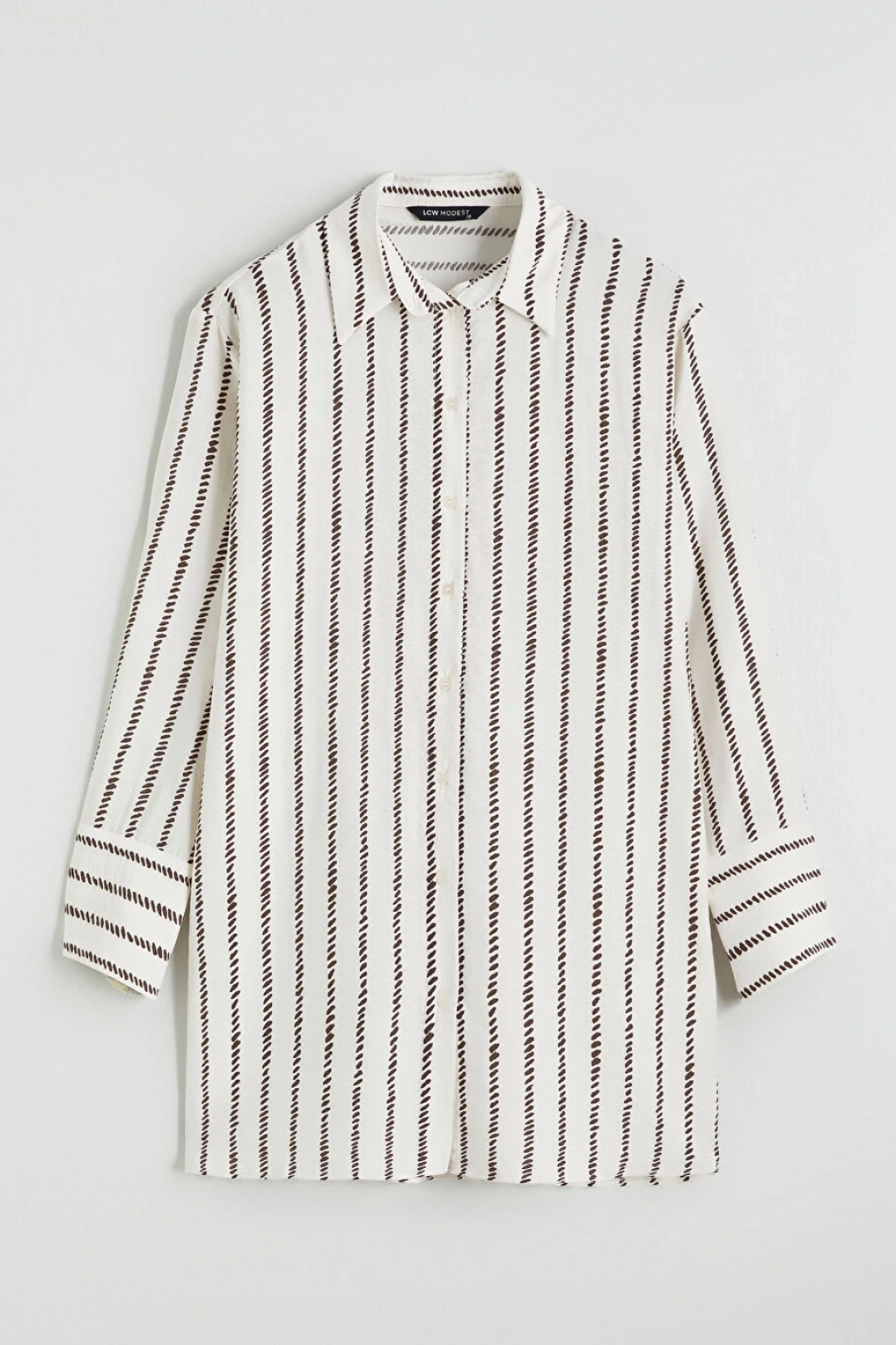 LCW Modest Kahverengi Desenli Kadın Gömlek Tunik