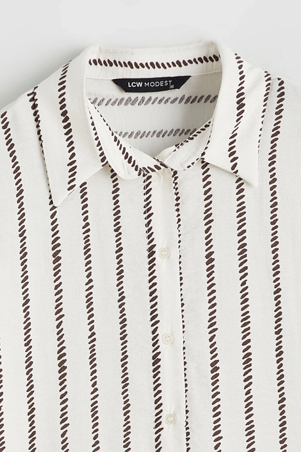 LCW Modest Kahverengi Desenli Kadın Gömlek Tunik