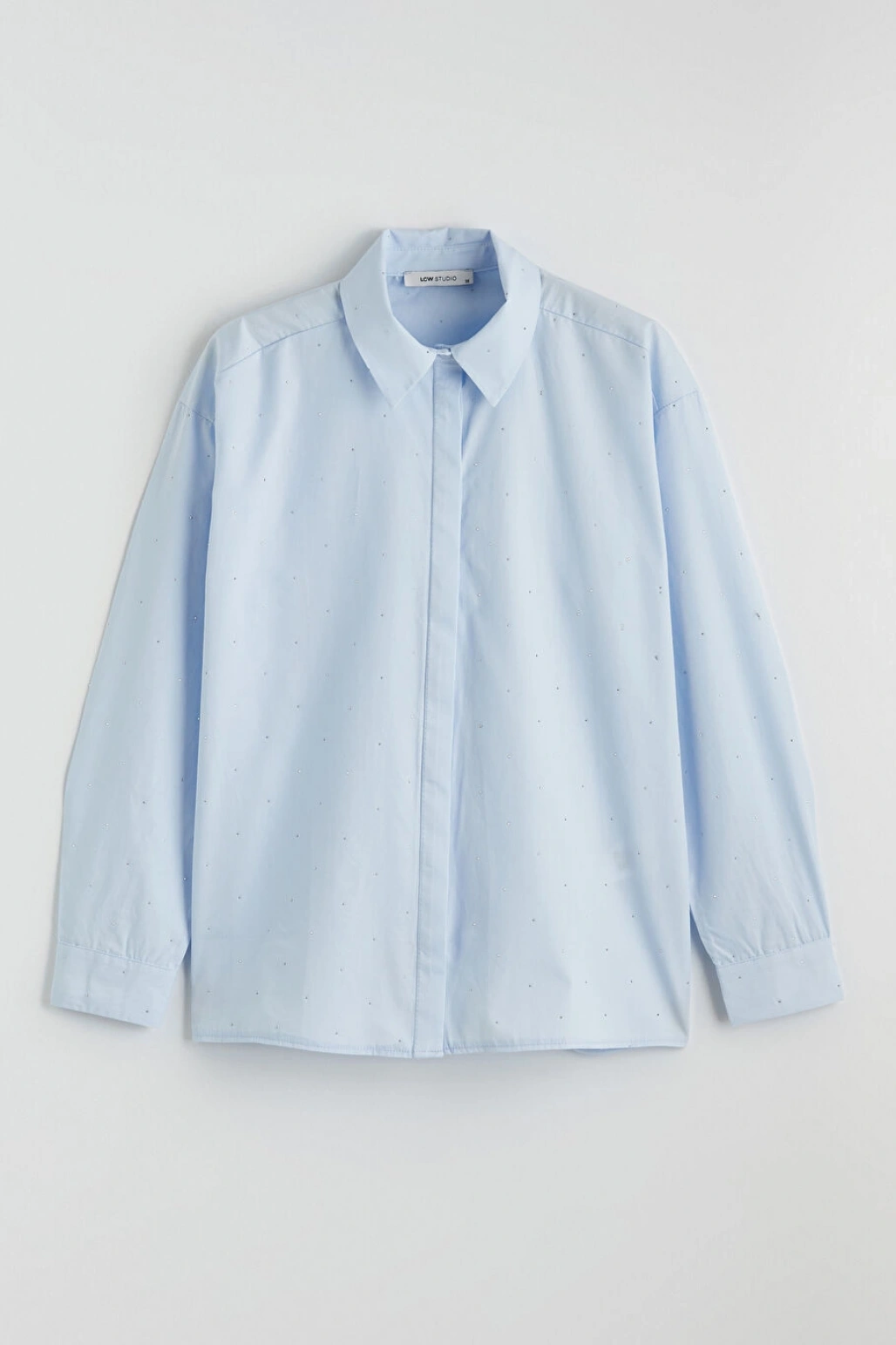 LCWAIKIKI Classic Mavi Taşlı Kadın Gömlek