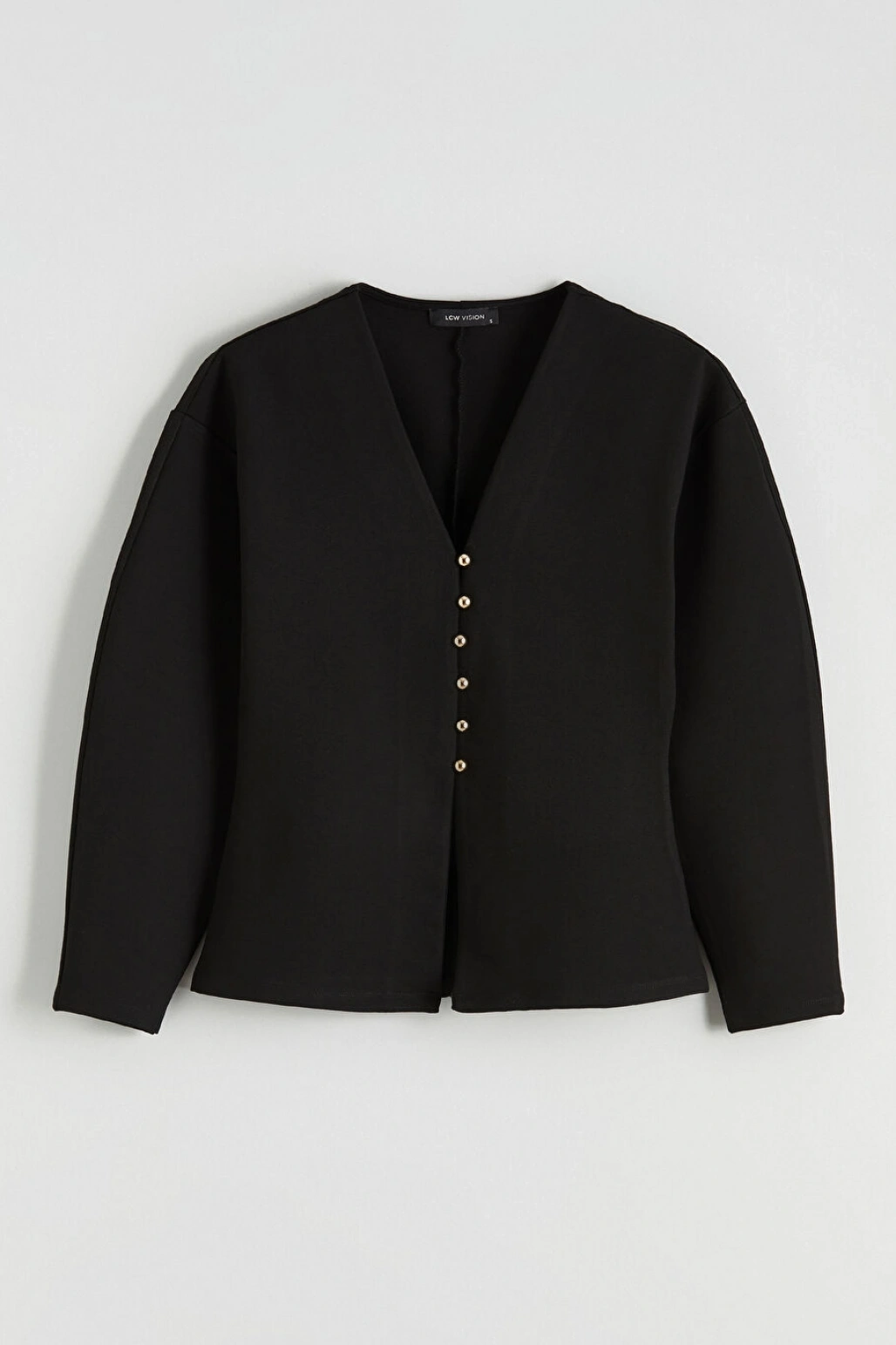 LCW Vision Siyah V Yaka Peplum Kadın Hırka