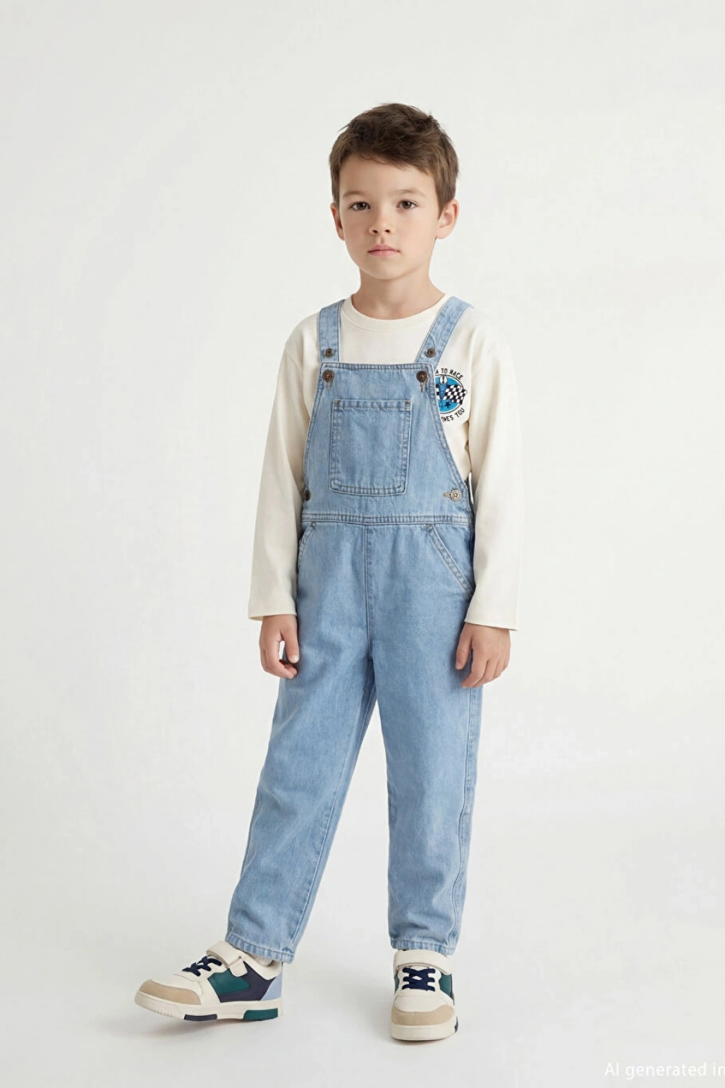LCW Kids Indigo Kare Yaka Erkek Çocuk Jean Salopet