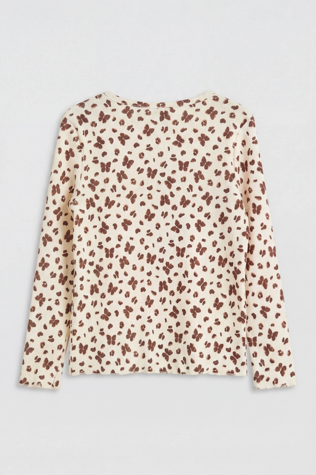 LCW Kids Ekru Bisiklet Yaka Baskılı Kız Çocuk Tişört