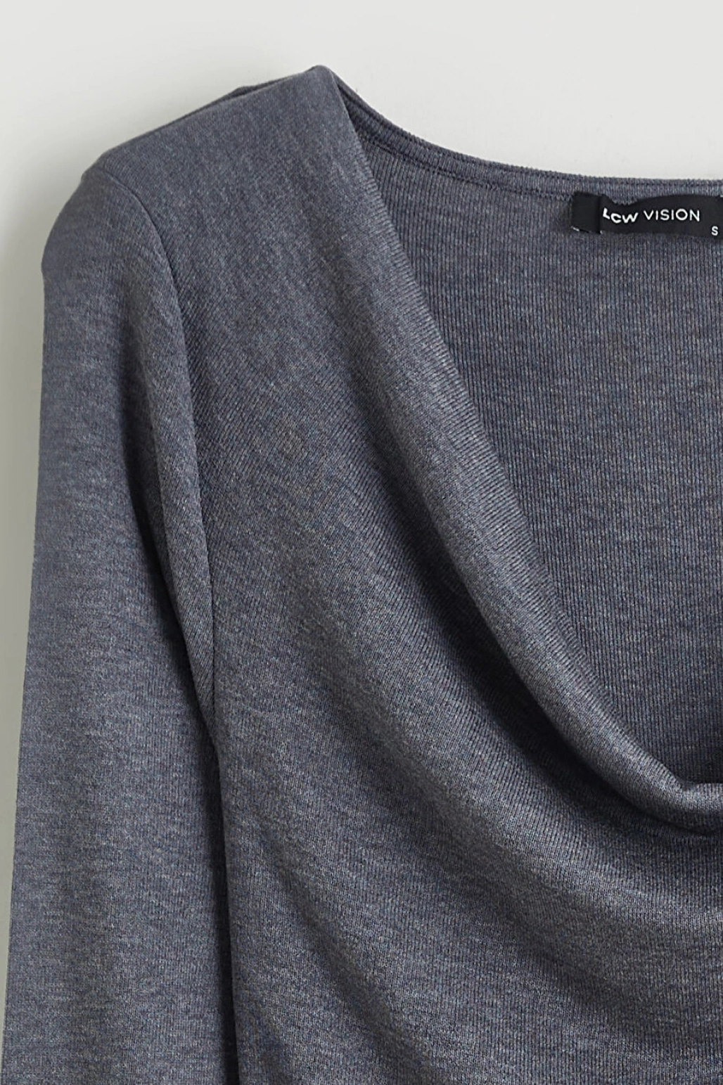 LCW Vision Antrasit Dökümlü Yaka Büzgülü Bluz