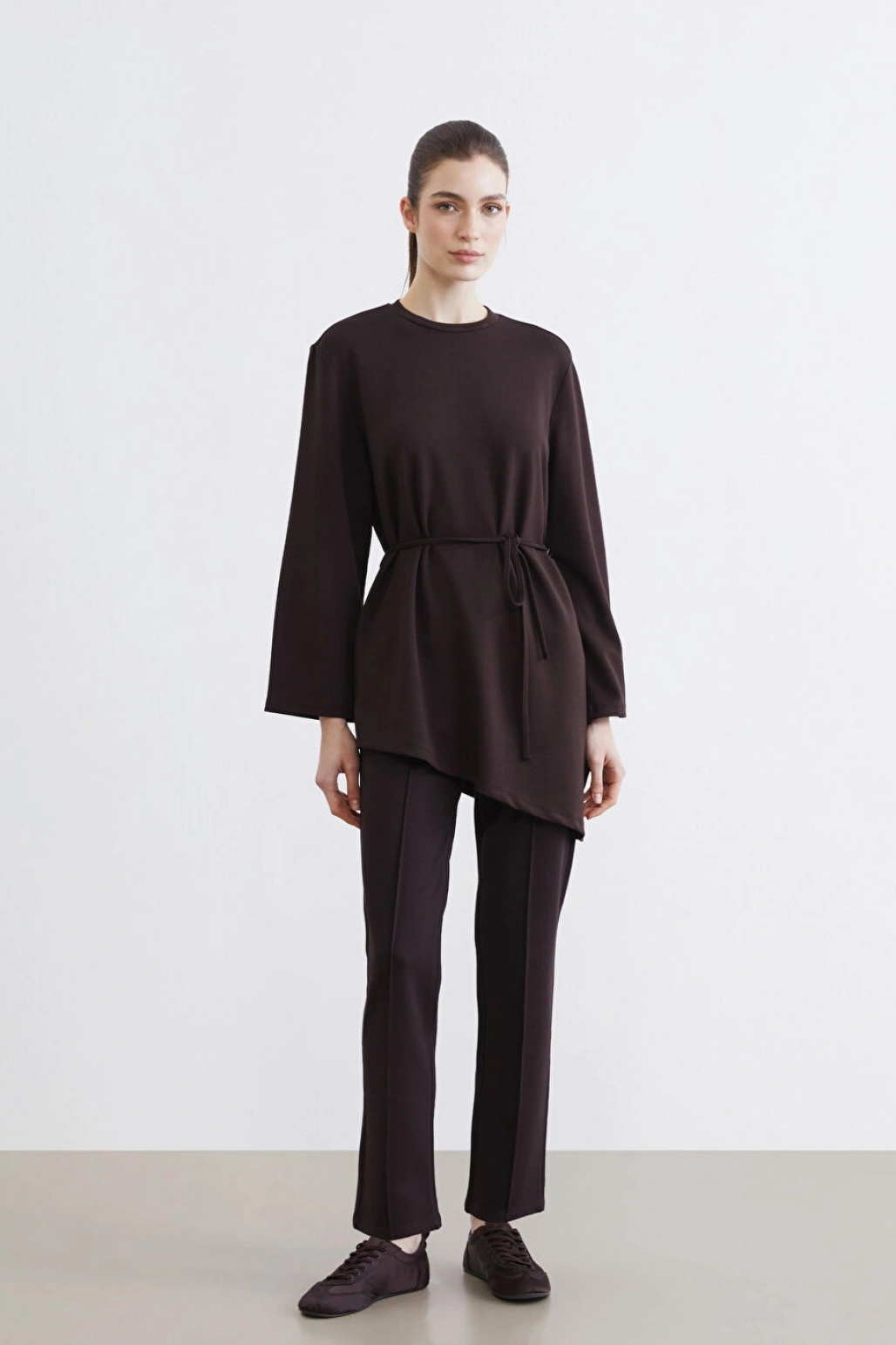 LCW Modest Kahverengi Yüksek Bel Slim Fit Kadın Pantolon