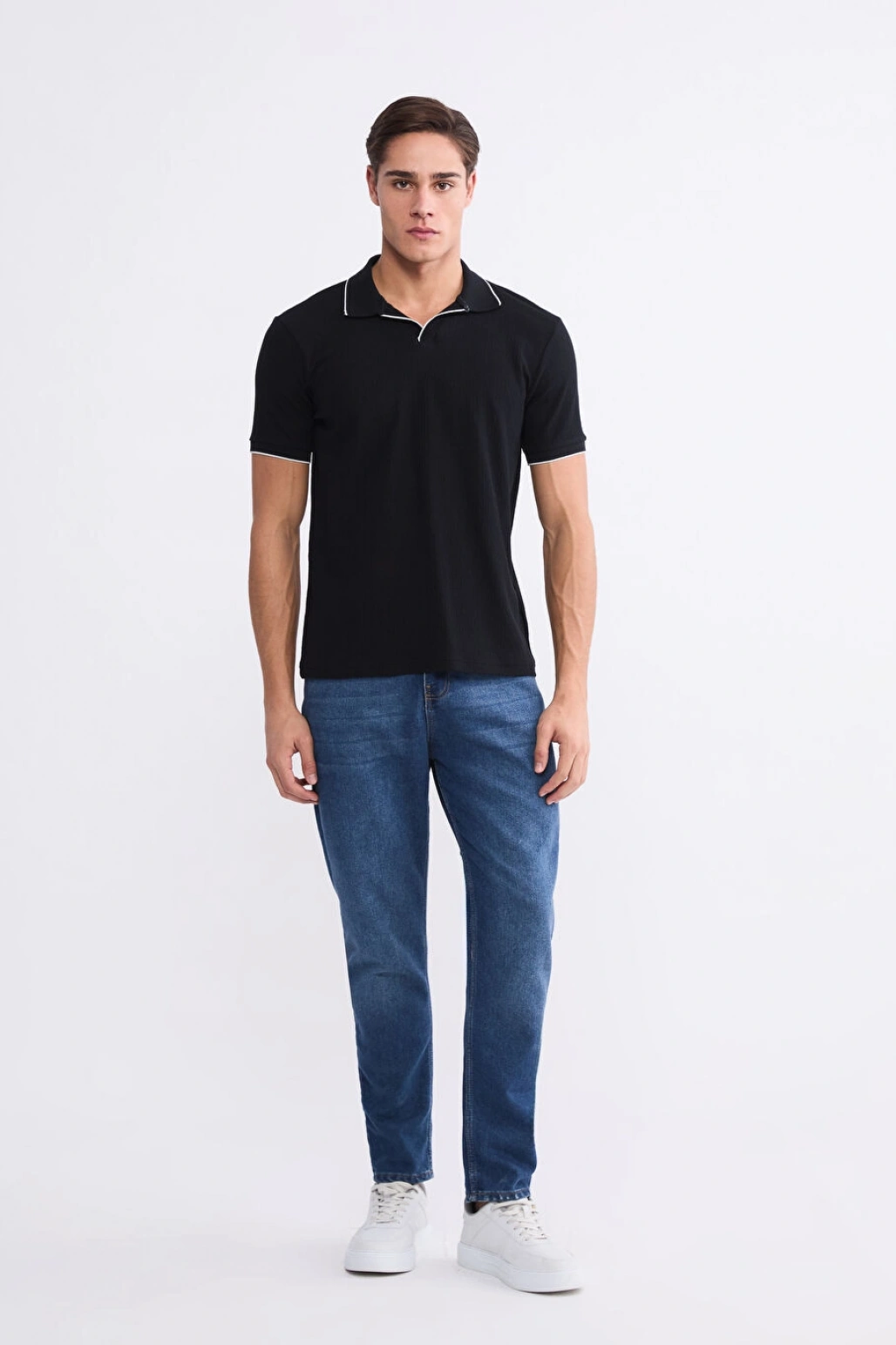 LCWAIKIKI Classic Siyah Polo Yaka Erkek Tişört