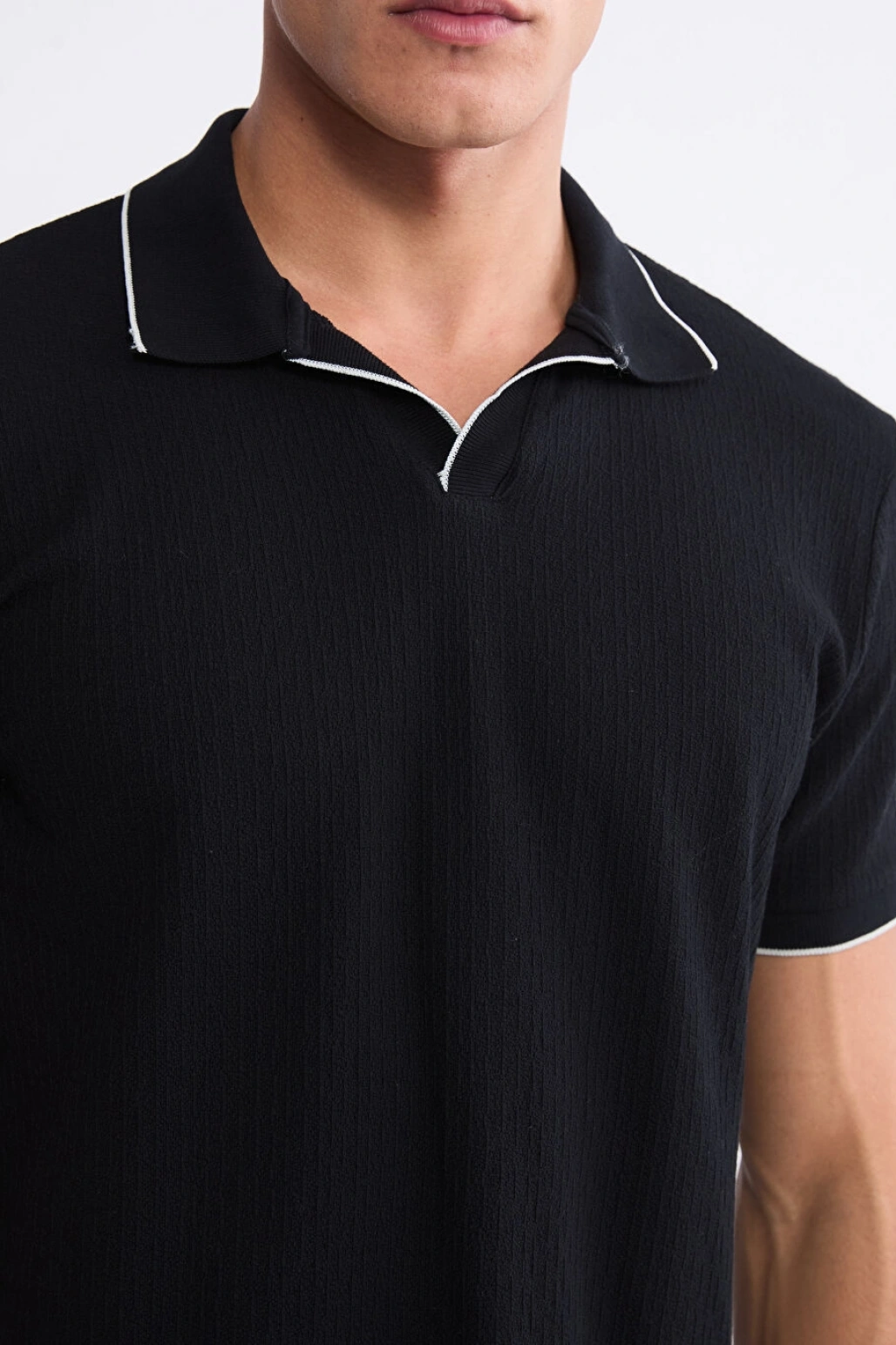 LCWAIKIKI Classic Siyah Polo Yaka Erkek Tişört