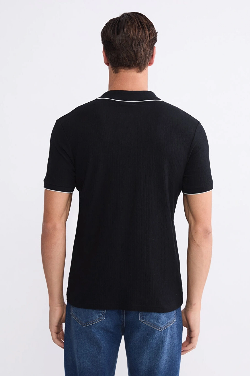 LCWAIKIKI Classic Siyah Polo Yaka Erkek Tişört