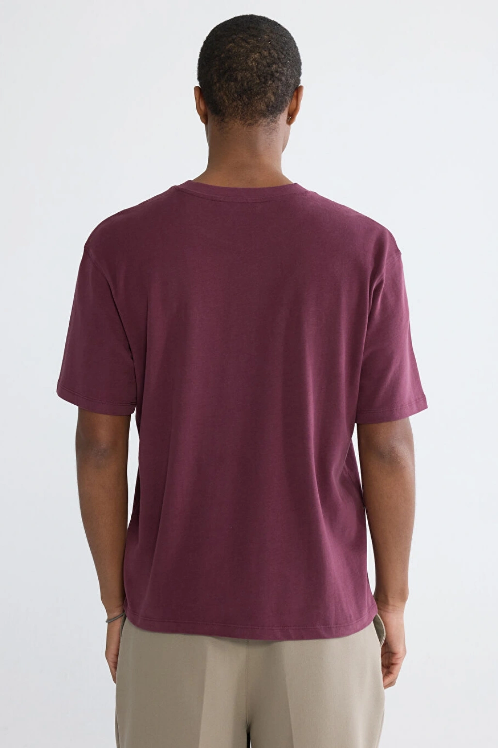 XSIDE Bordo Bisiklet Yaka Baskılı Penye Erkek Tişört