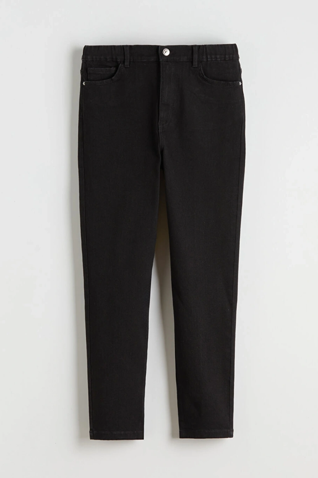 LCWAIKIKI Classic Siyah Beli Lastikli Slim Mom Kadın Jean Pantolon